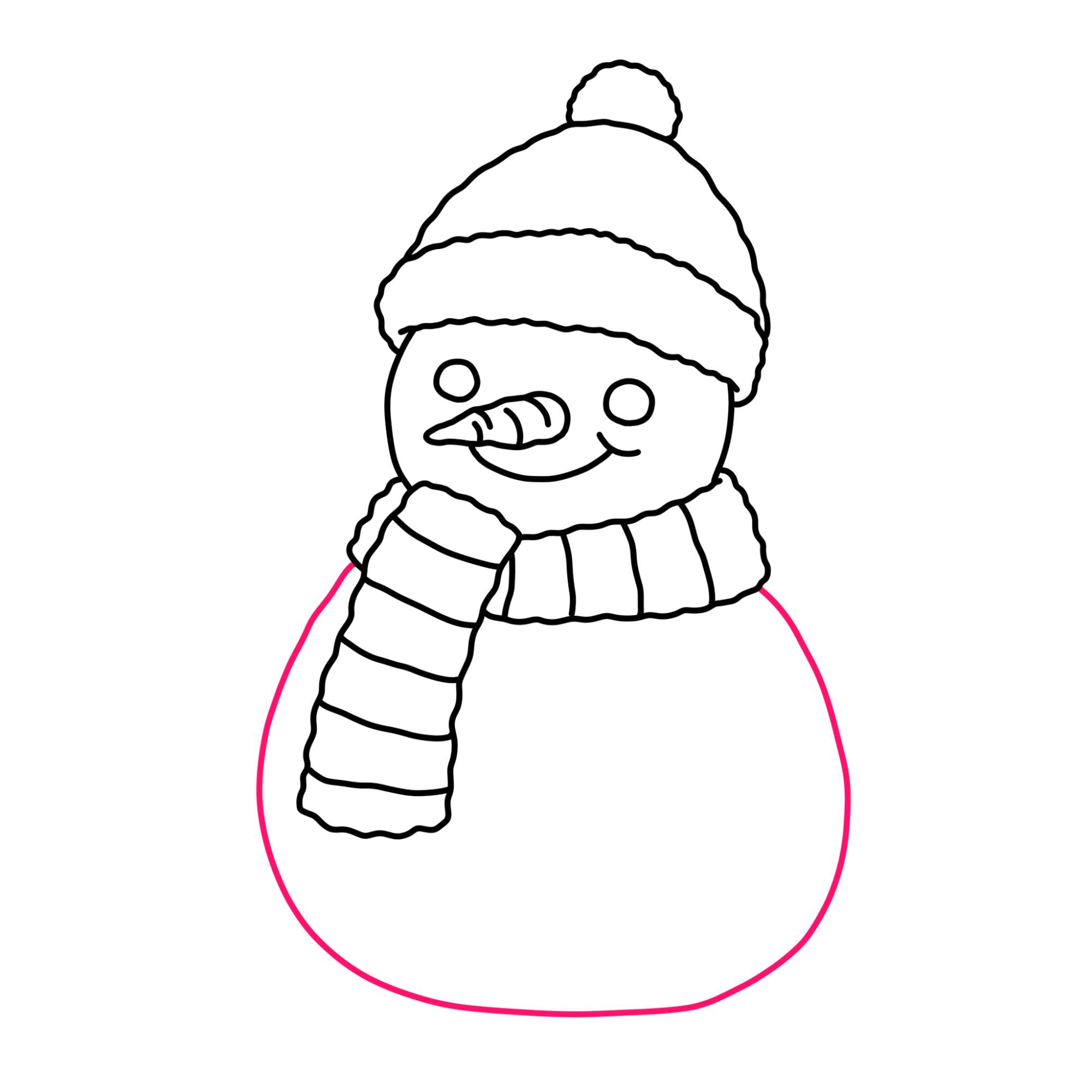 Cute Snowman Drawing - Step-11