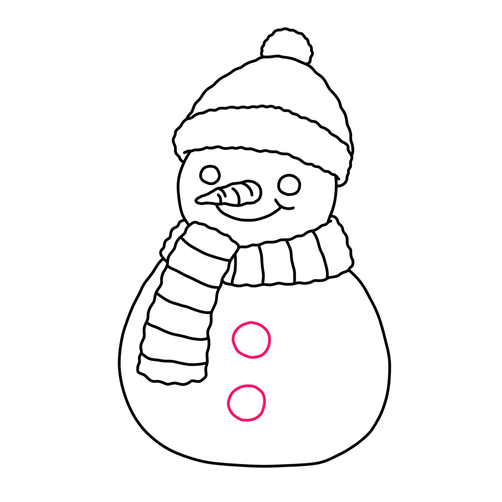 Cute Snowman Drawing - Step-12