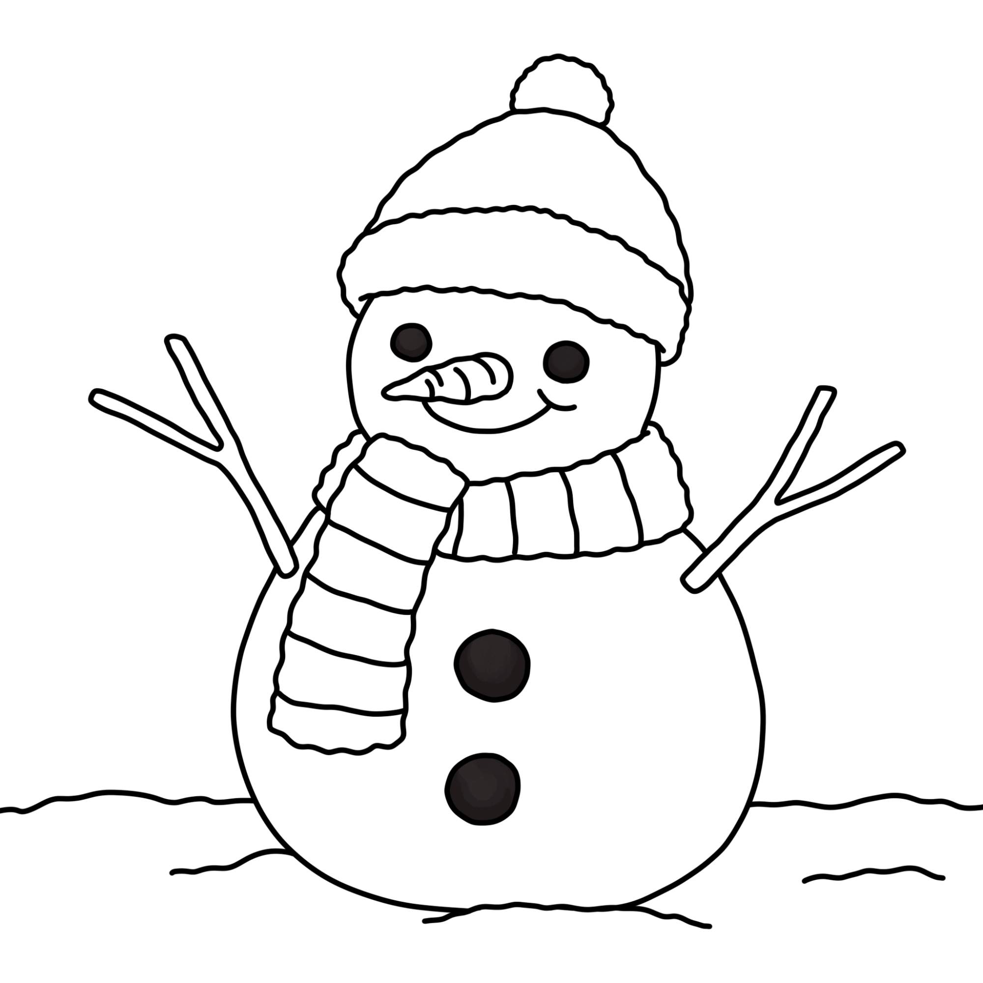 Cute Snowman Drawing - Step-15