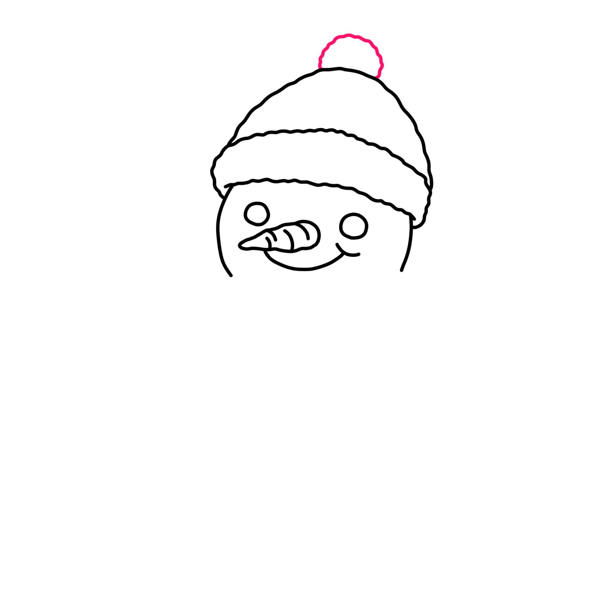 Cute Snowman Drawing - Step-8