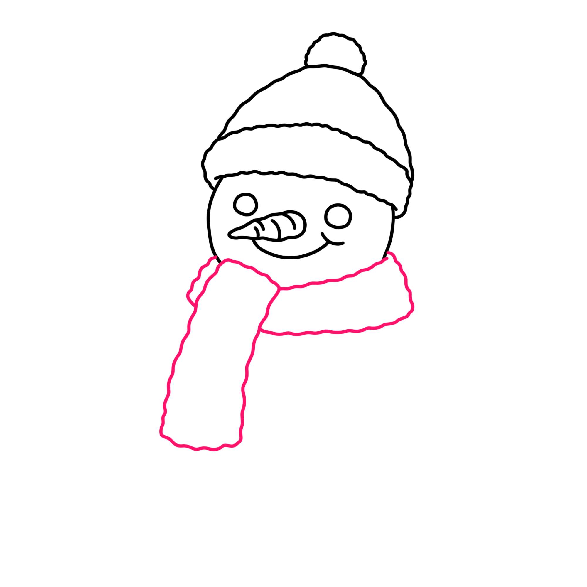 Cute Snowman Drawing - Step-9