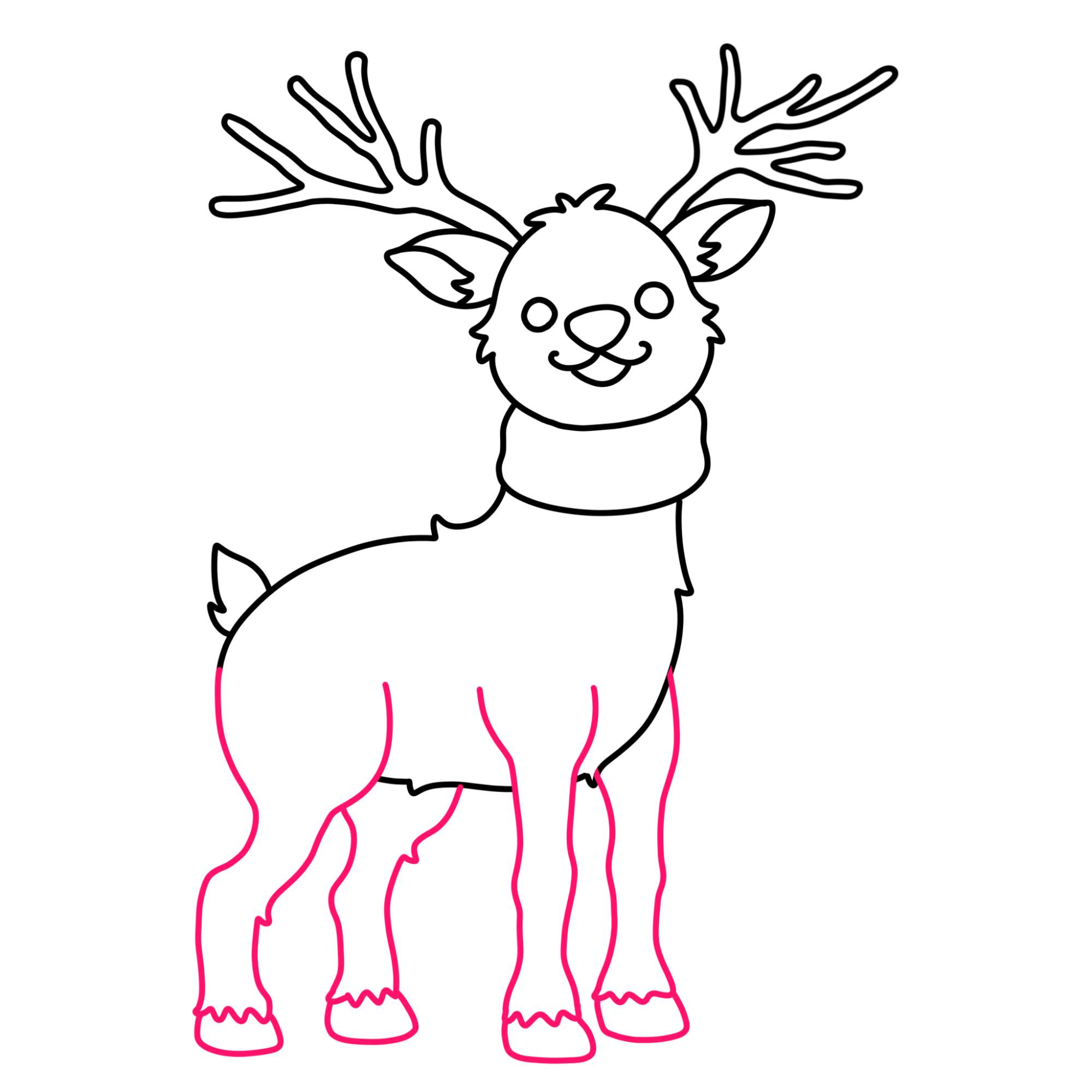 Easy Rudolph Drawing - Step-10