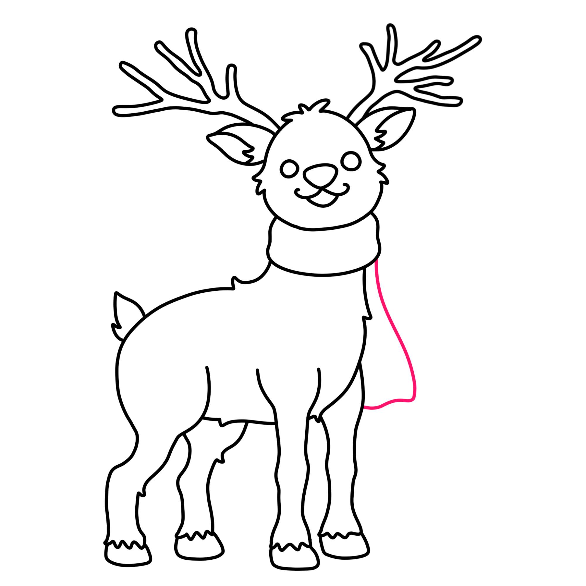 Easy Rudolph Drawing - Step-11