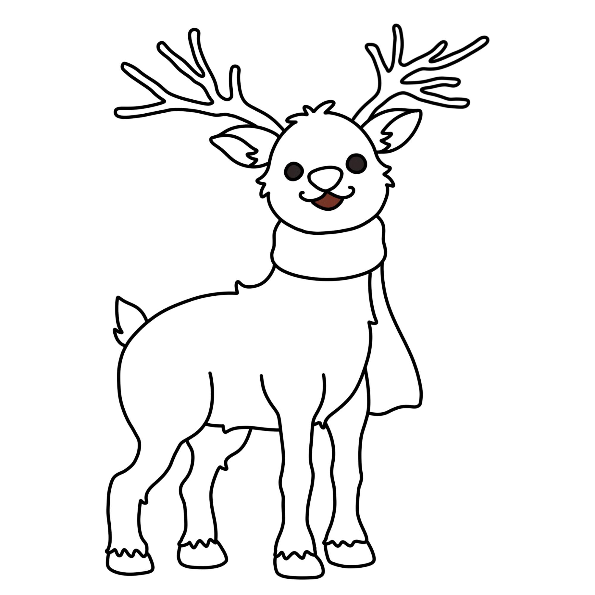 Easy Rudolph Drawing - Step-12