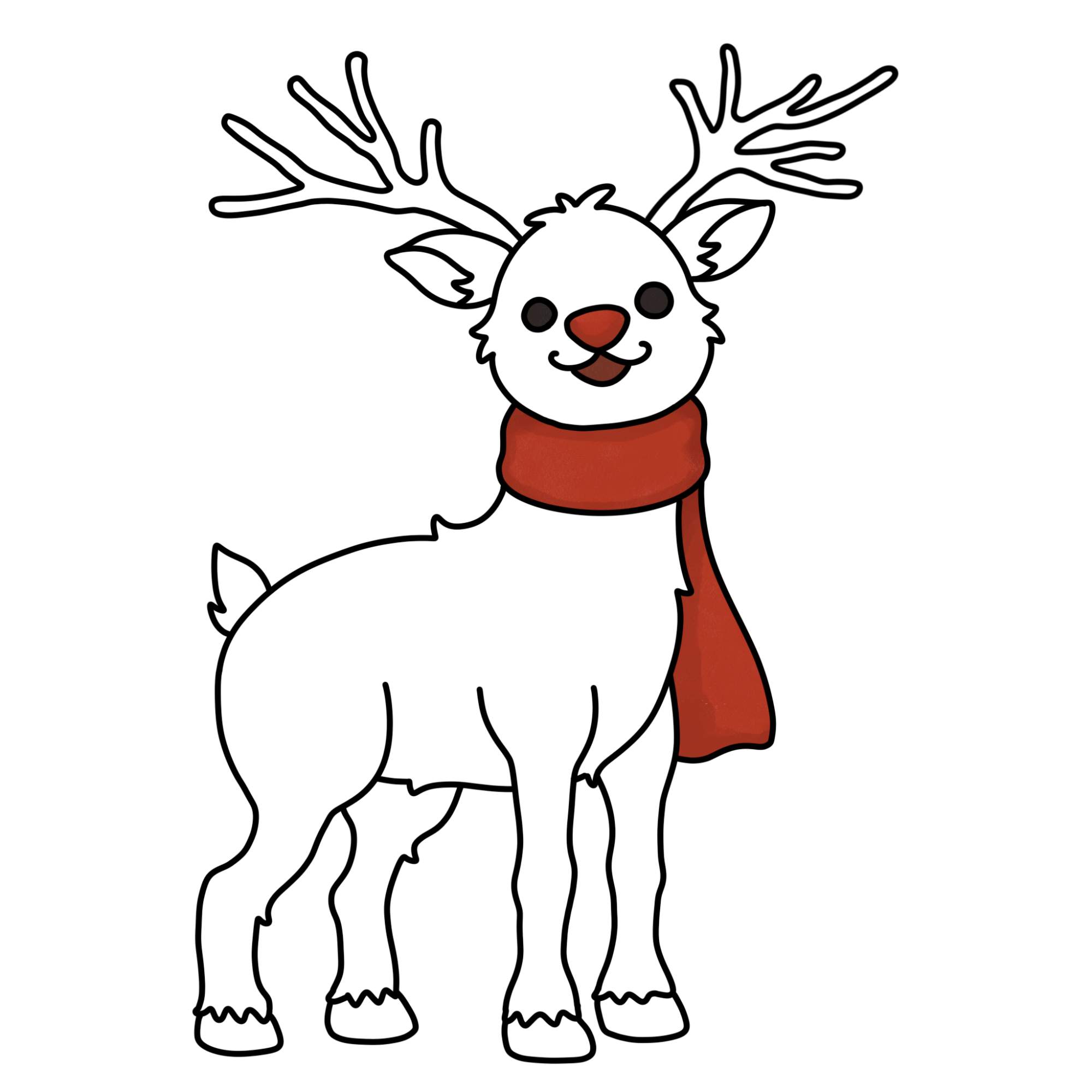 Easy Rudolph Drawing - Step-13