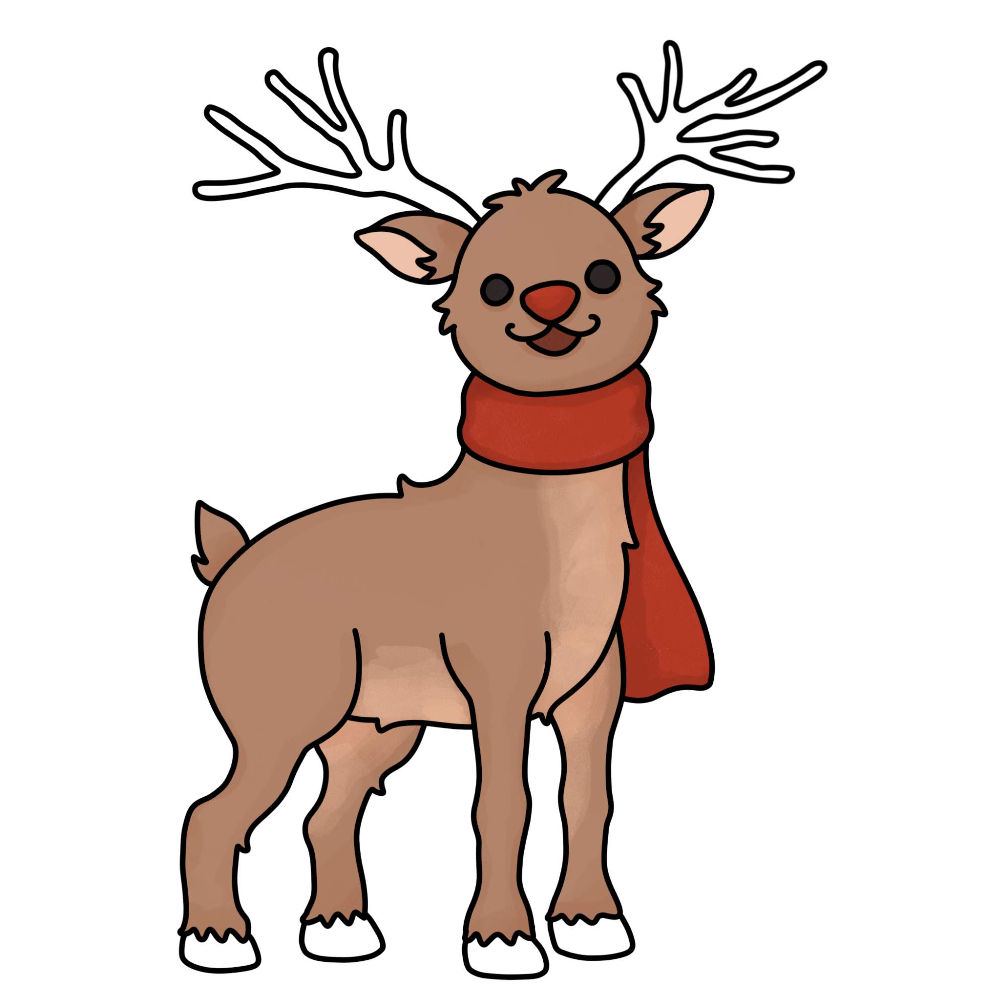 Easy Rudolph Drawing - Step-14