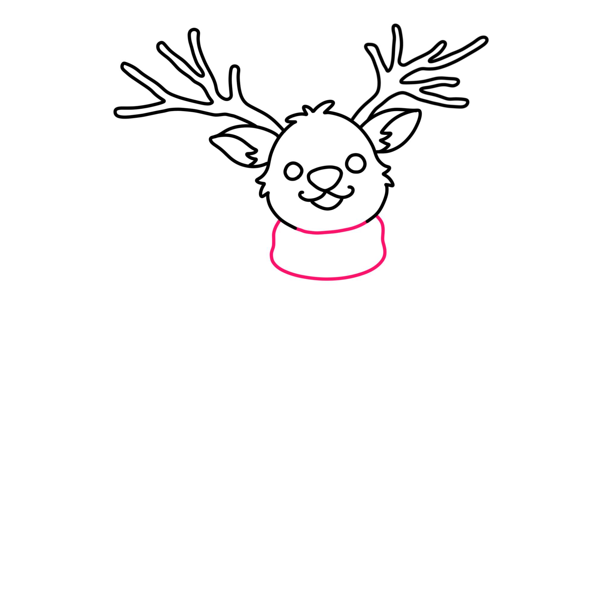 Easy Rudolph Drawing - Step-7