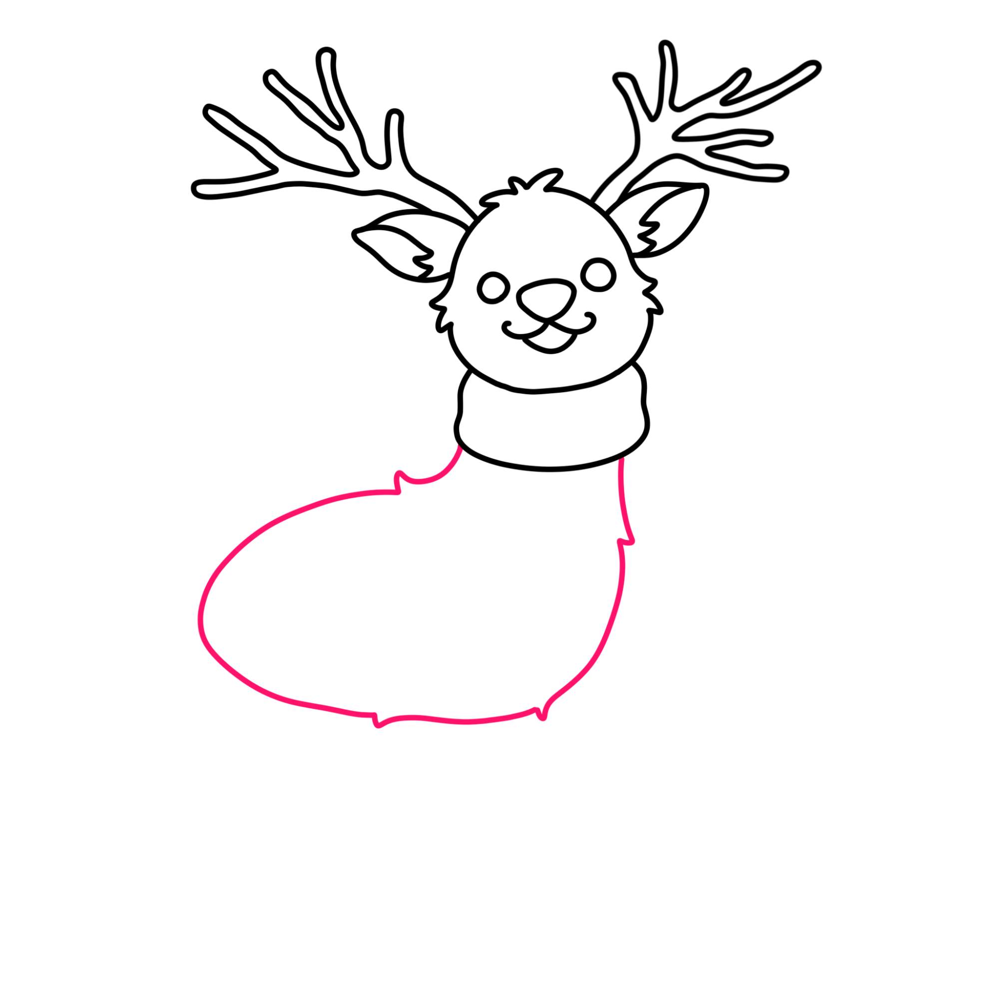 Easy Rudolph Drawing - Step-8