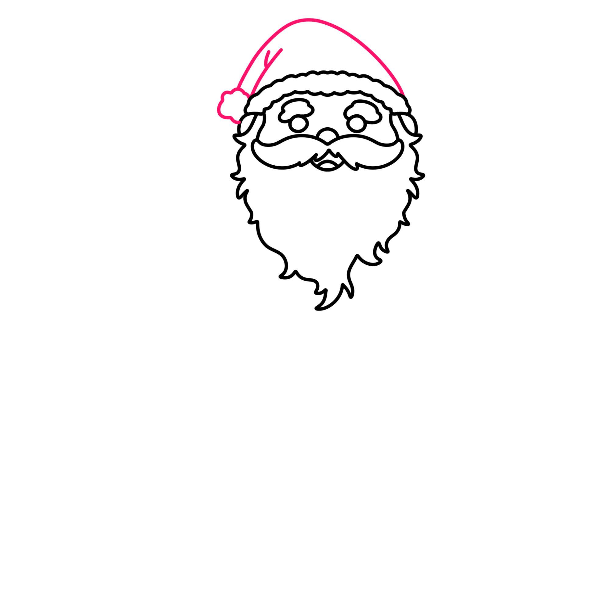 Easy Santa Claus Drawing - Step-10