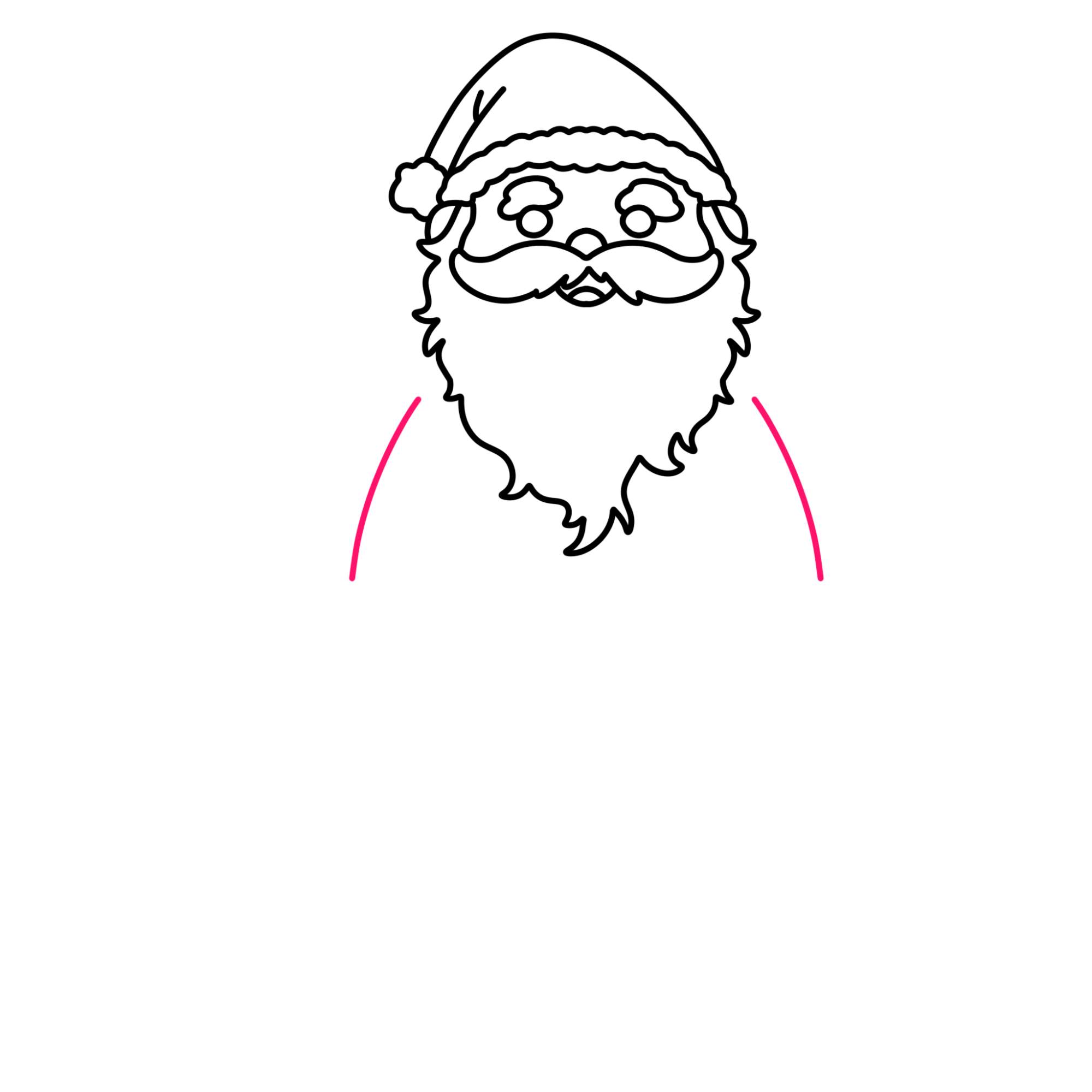 Easy Santa Claus Drawing - Step-11