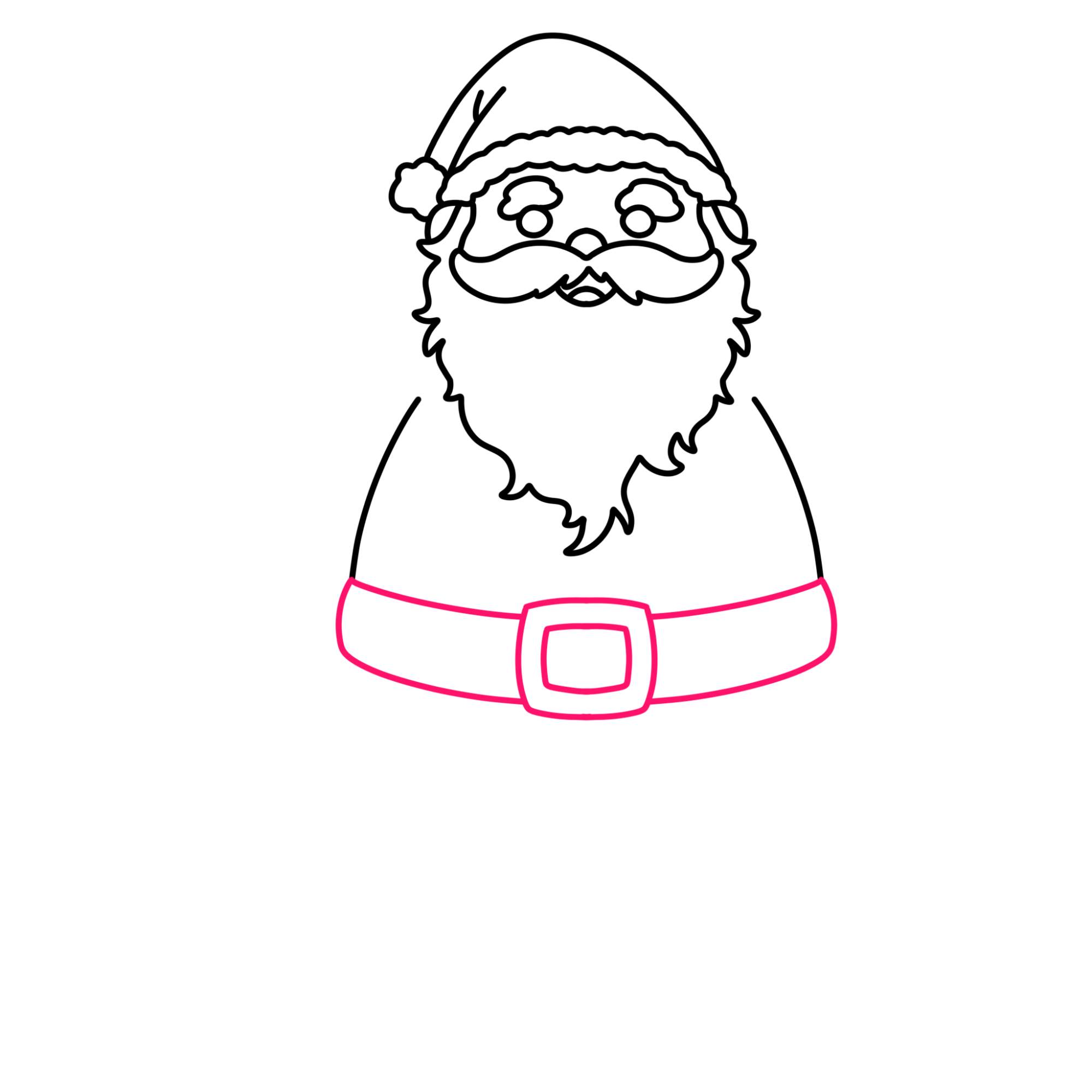 Easy Santa Claus Drawing - Step-12