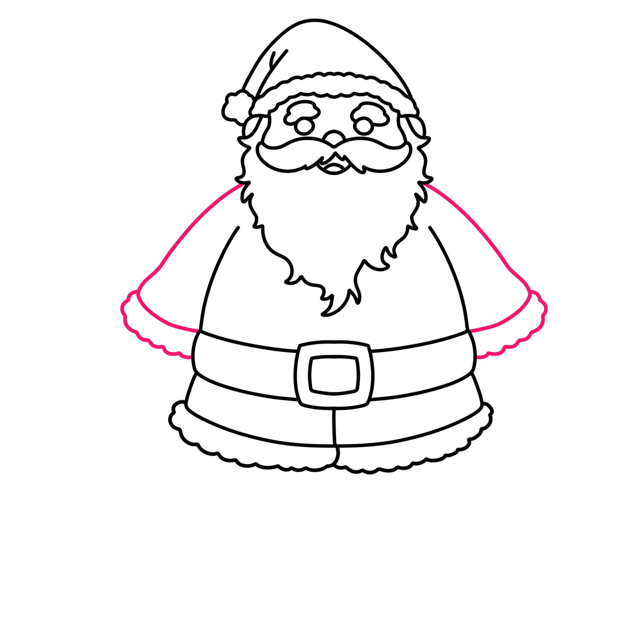 Easy Santa Claus Drawing - Step-14