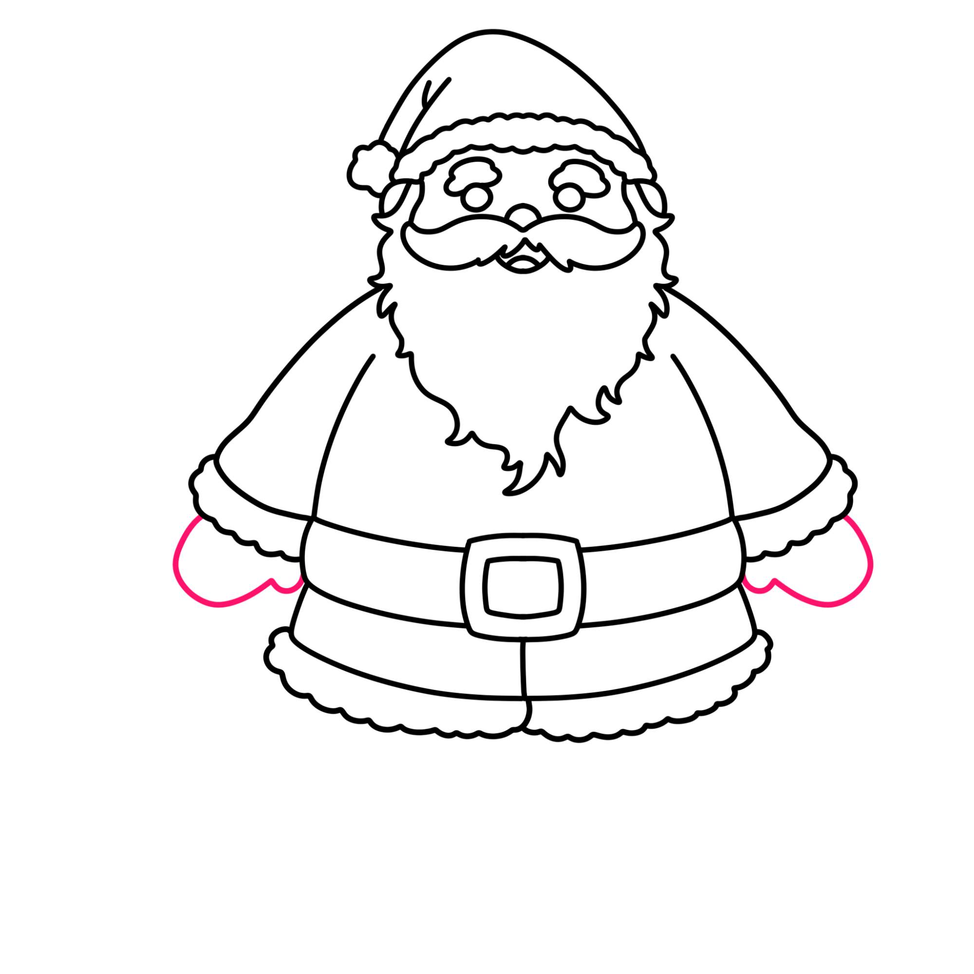 Easy Santa Claus Drawing - Step-15