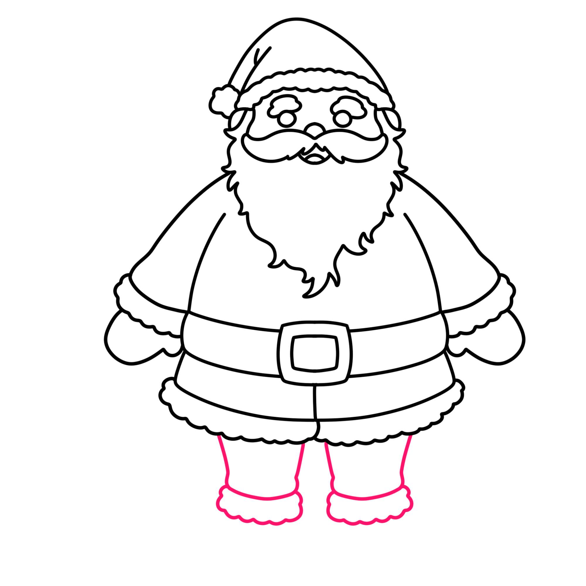 Easy Santa Claus Drawing - Step-16