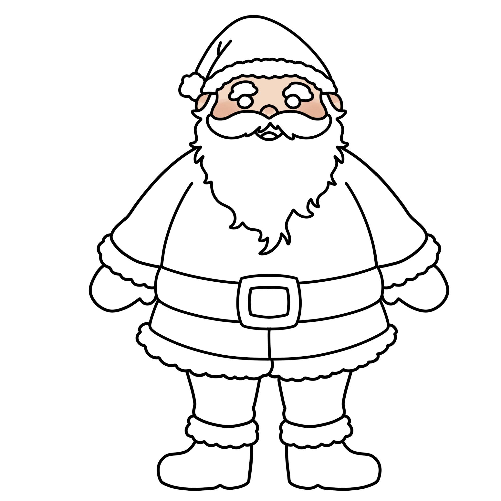 Easy Santa Claus Drawing - Step-18