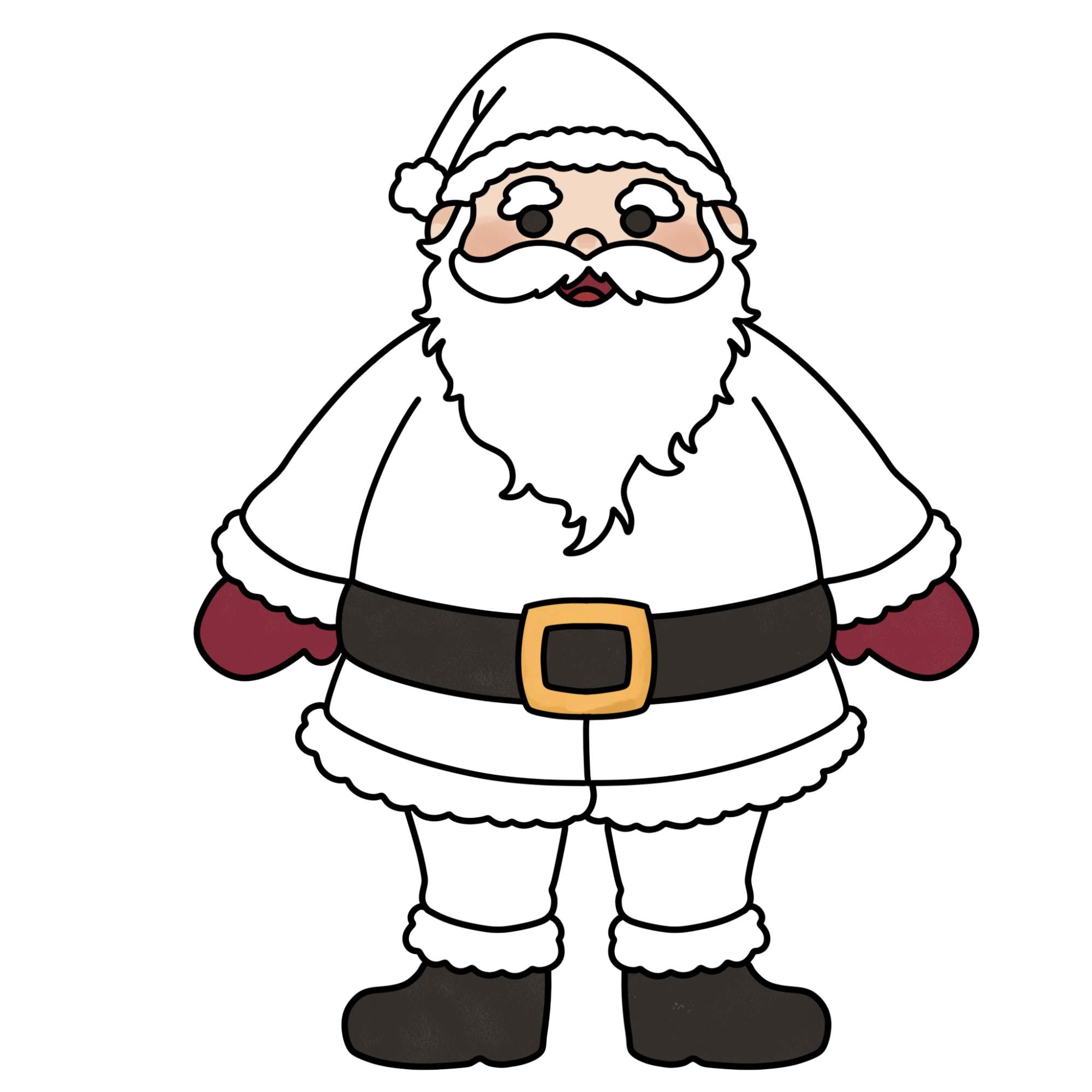 Easy Santa Claus Drawing - Step-19