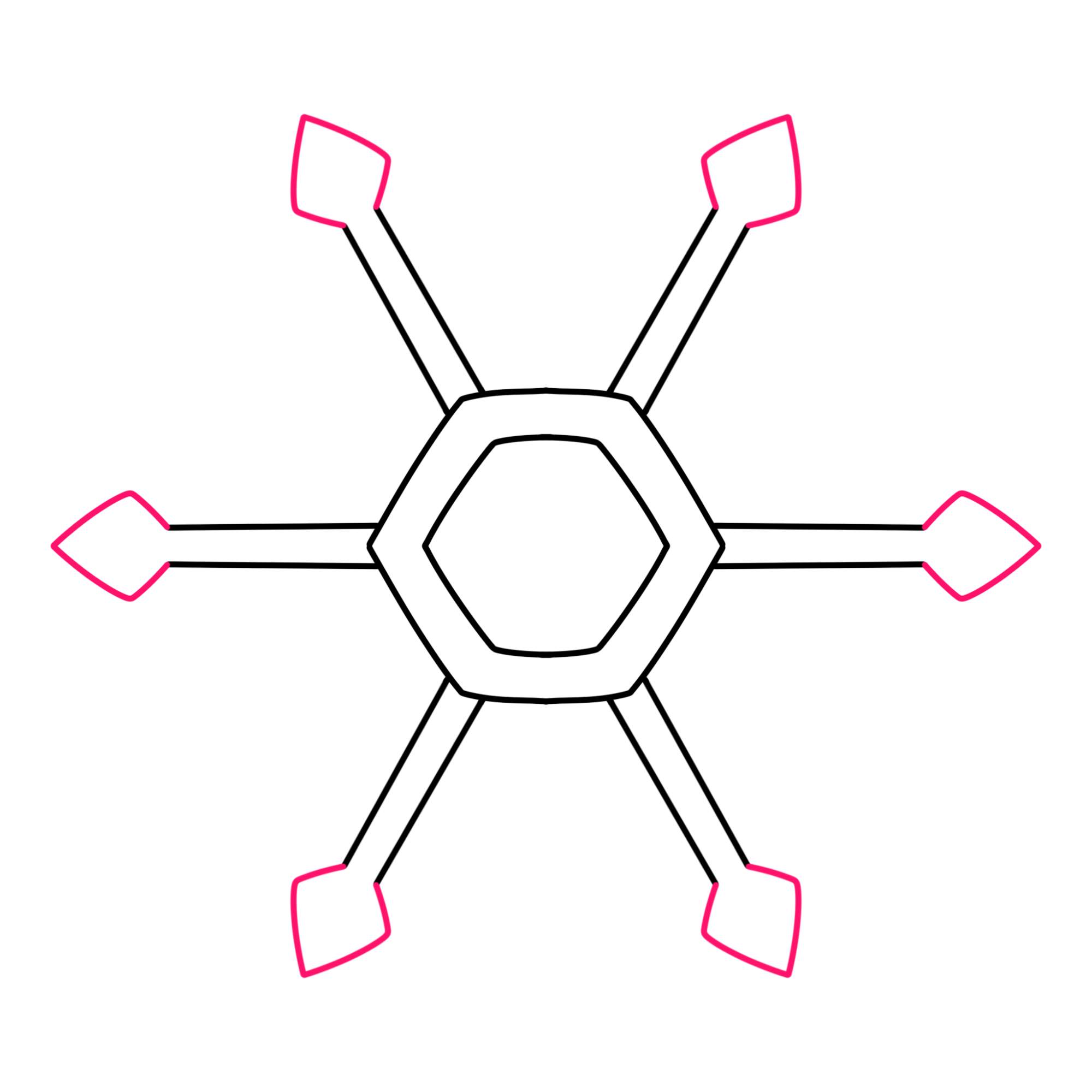 Easy Snowflake Drawing - Step-6