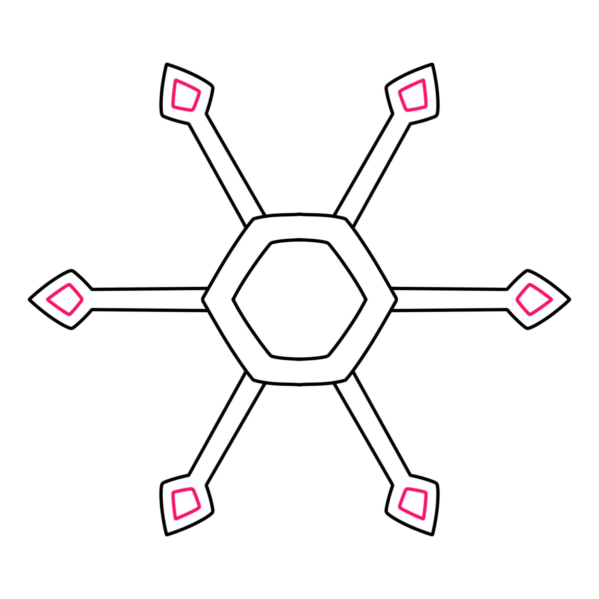 Easy Snowflake Drawing - Step-7