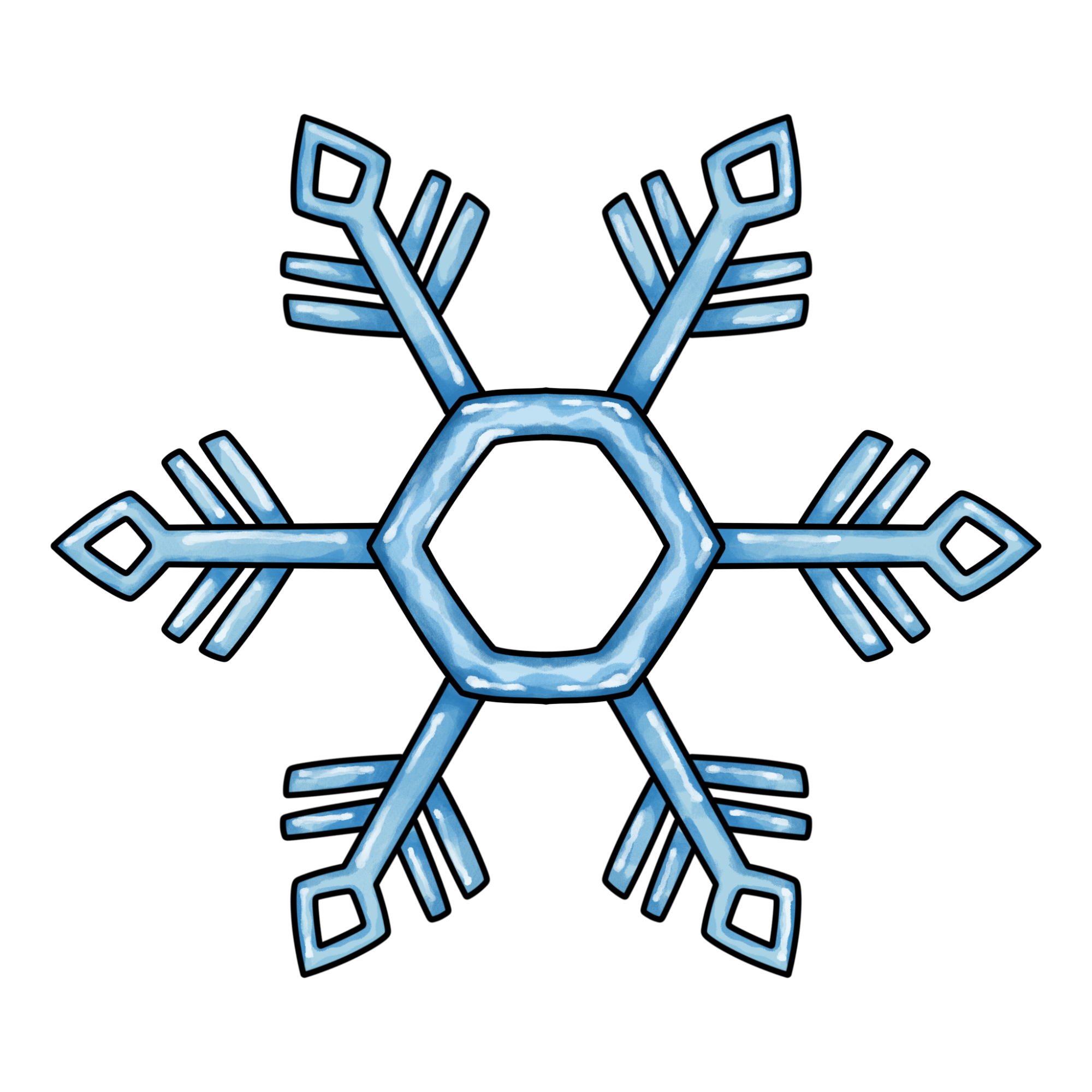 Easy Snowflake Drawing