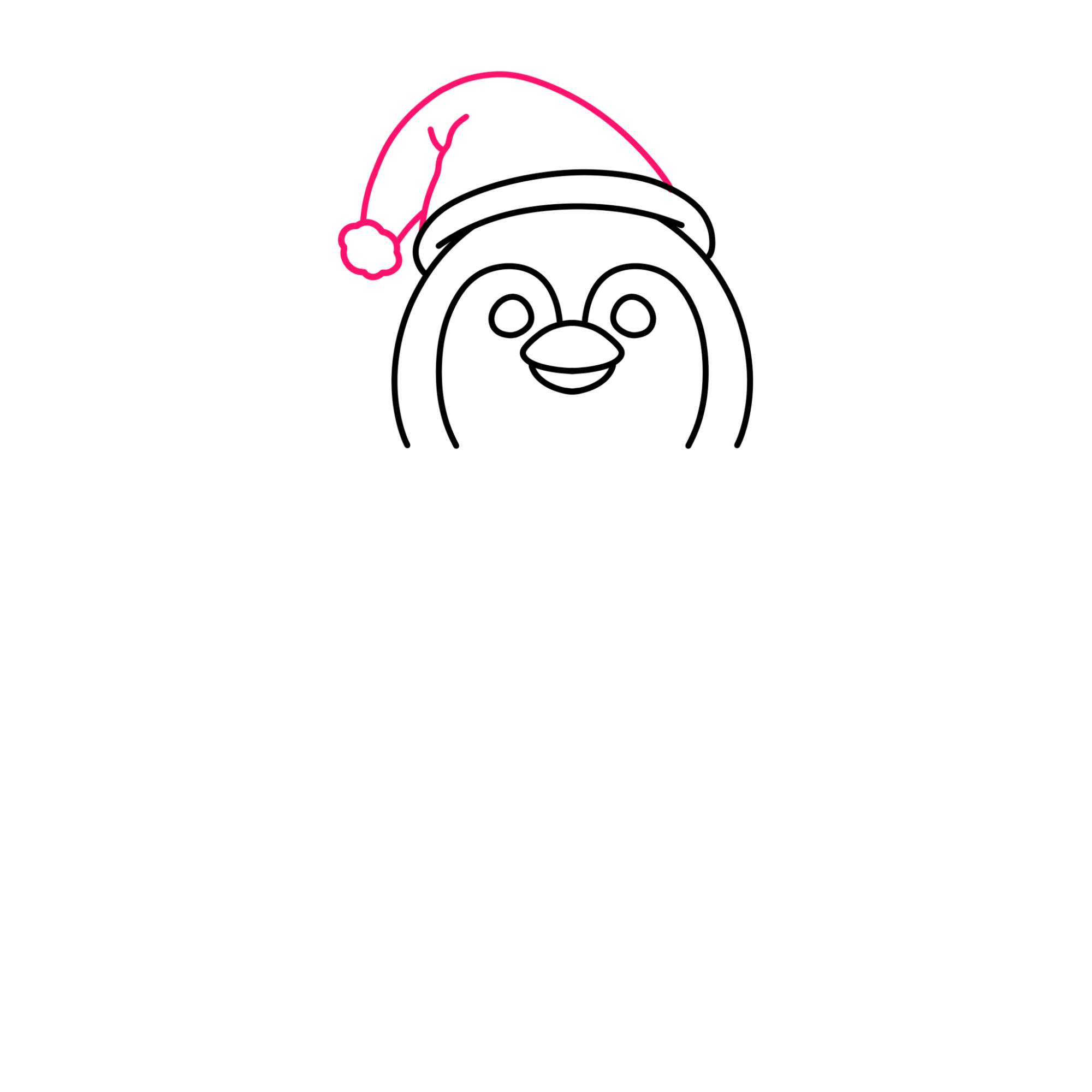 How to Draw a Christmas Penguin - Step-6