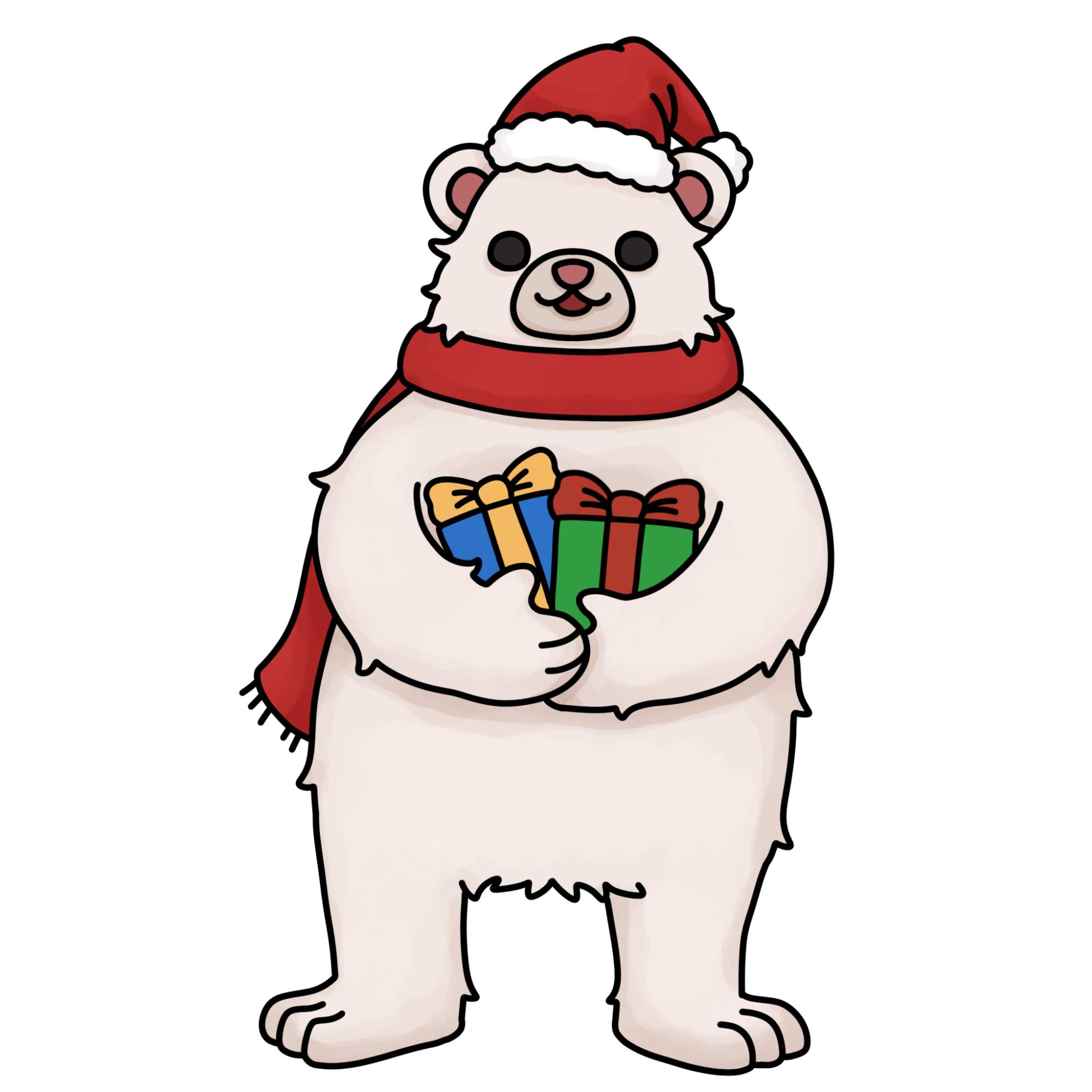 How to Draw a Christmas Polar Bear - Step-18