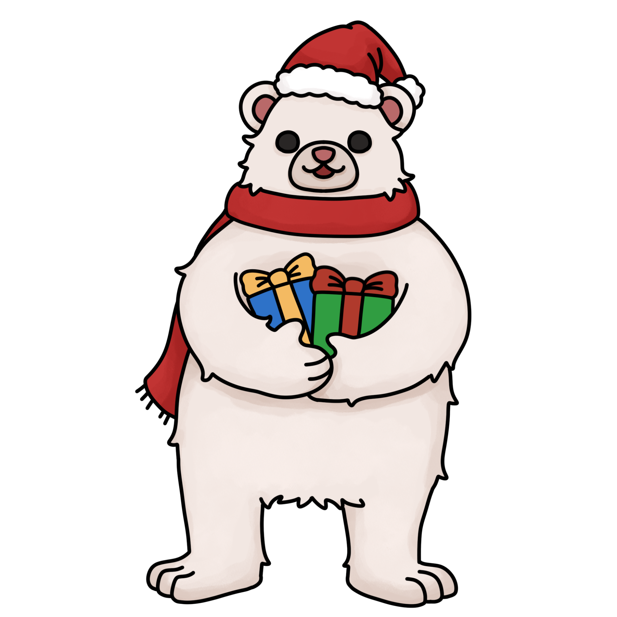 How to Draw a Christmas Polar Bear