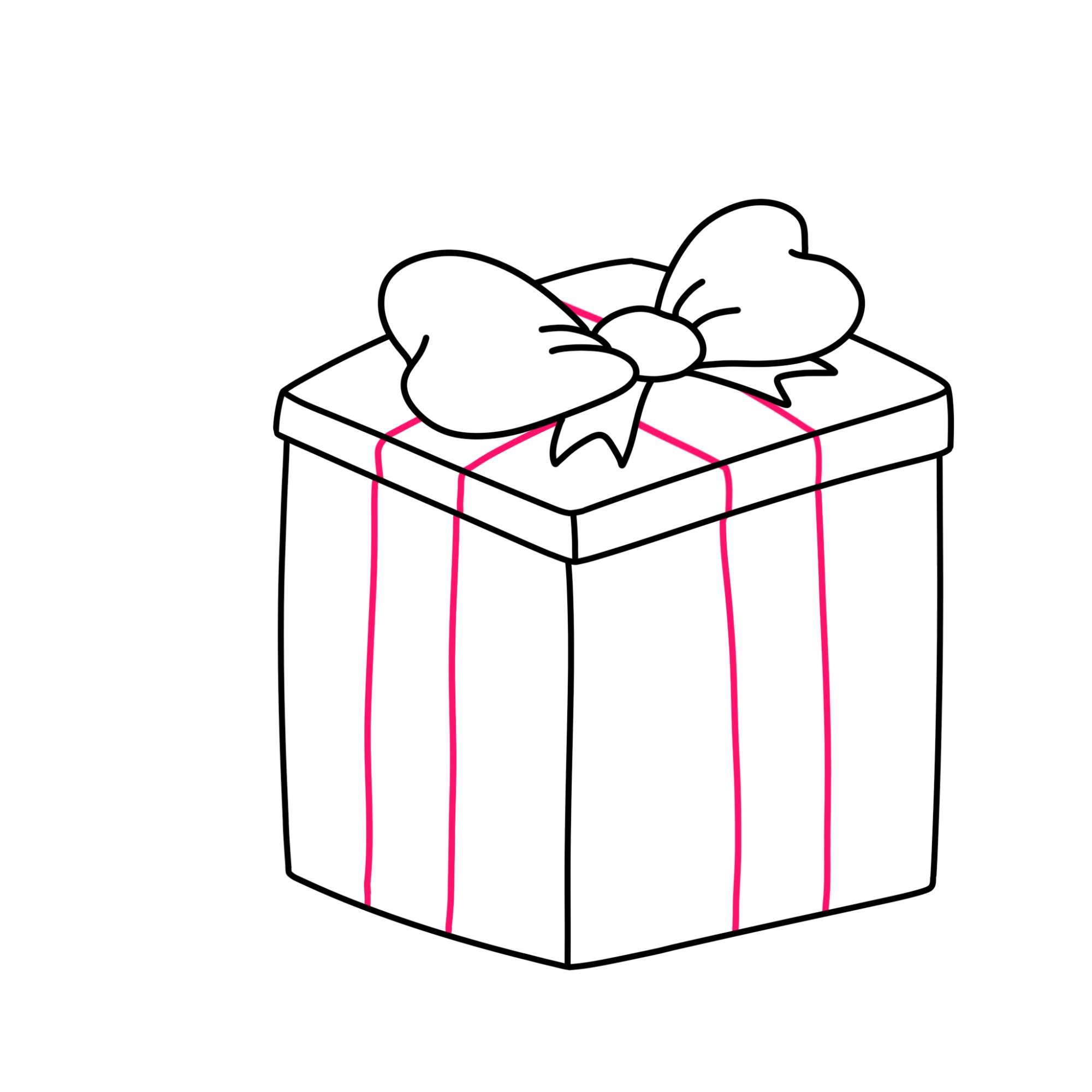 How to Draw a Christmas Present - Step-5