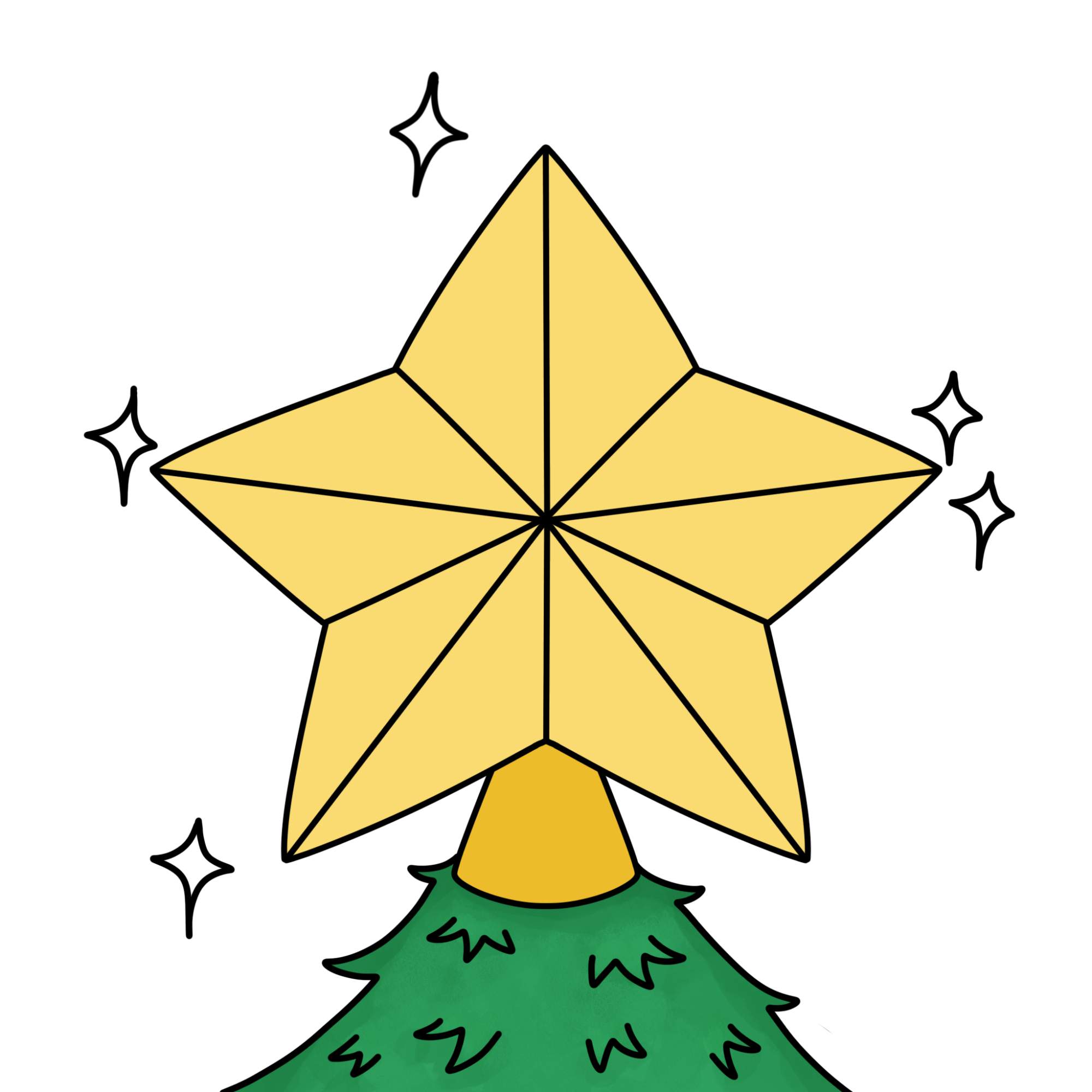 How to Draw a Christmas Star - Step-10