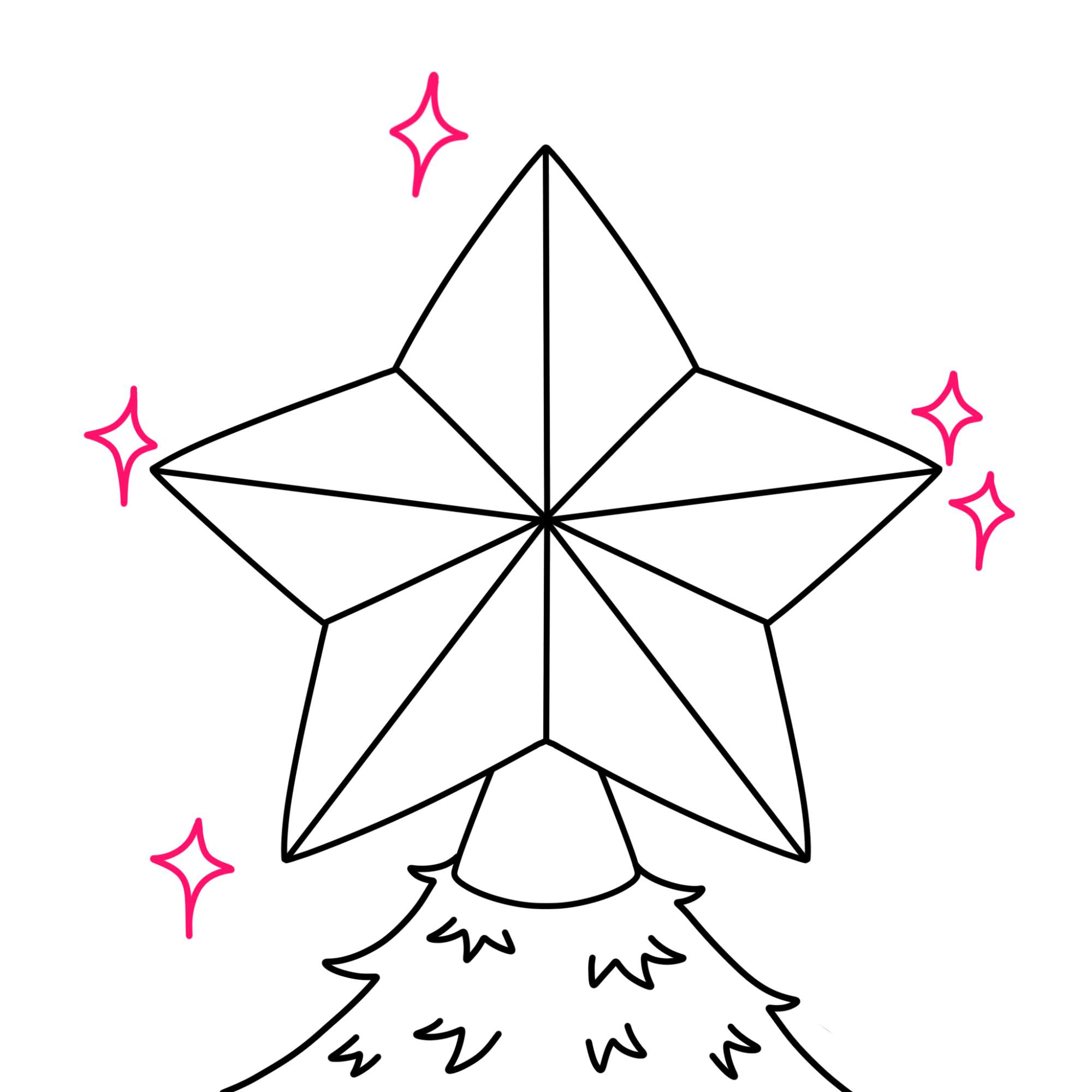 How to Draw a Christmas Star - Step-8