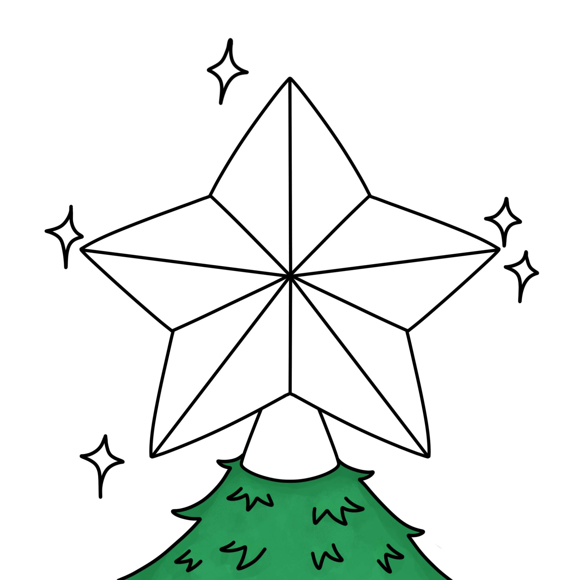 How to Draw a Christmas Star - Step-9