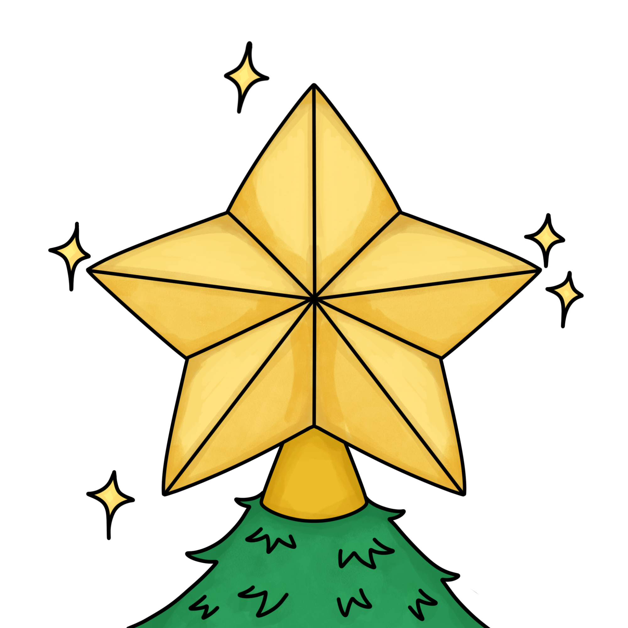 How to Draw a Christmas Star