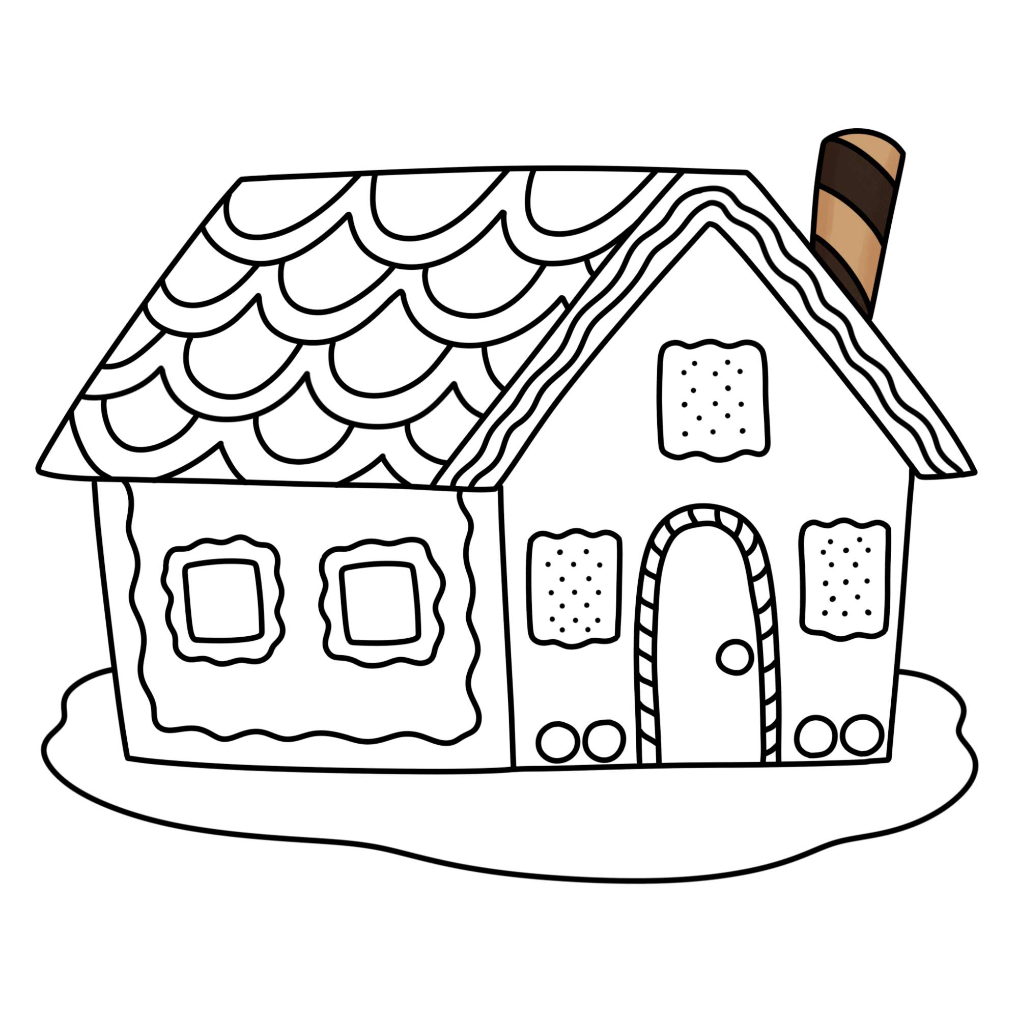 How to Draw a Gingerbread House - Step-12