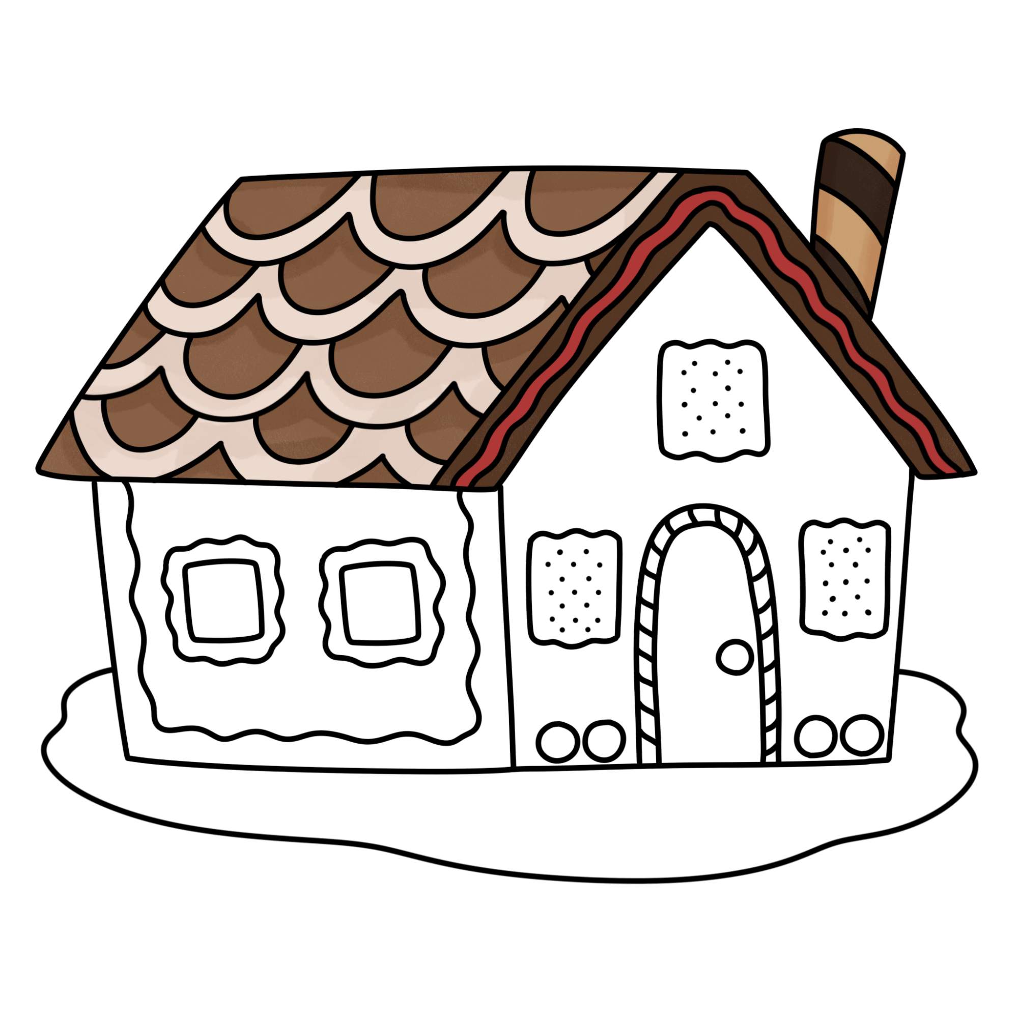 How to Draw a Gingerbread House - Step-13