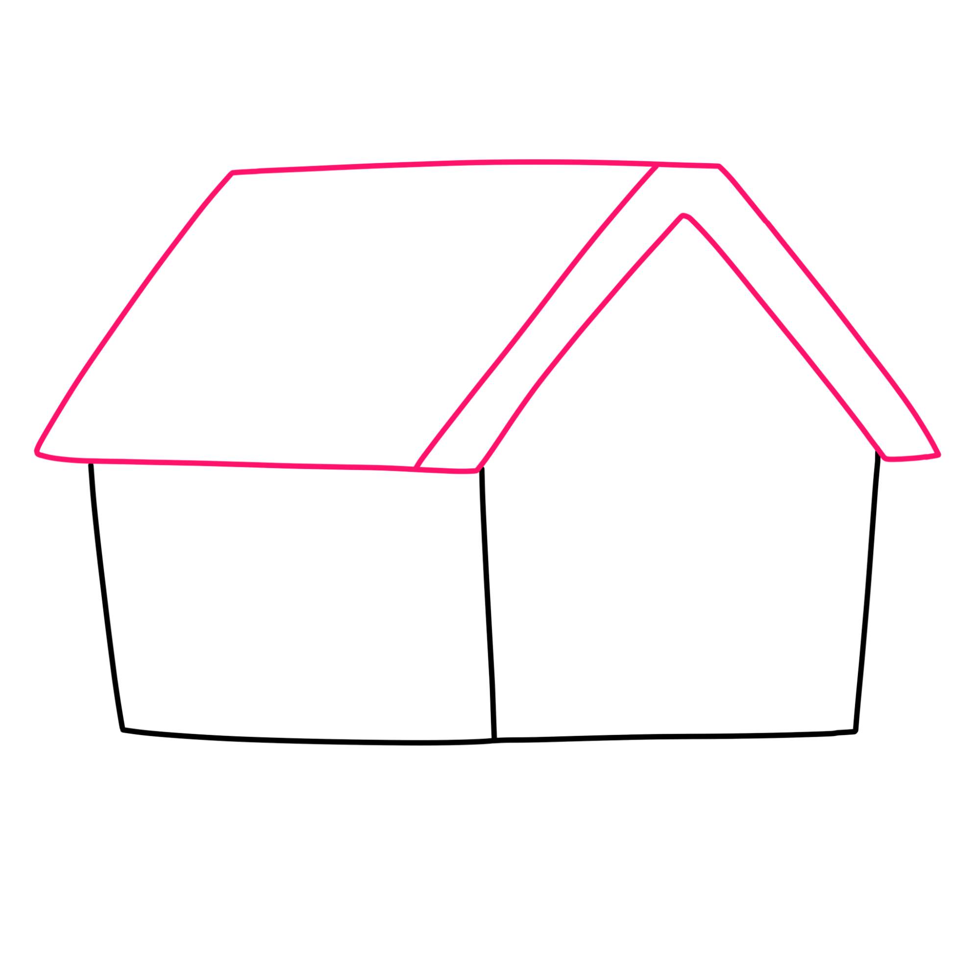 How to Draw a Gingerbread House - Step-2