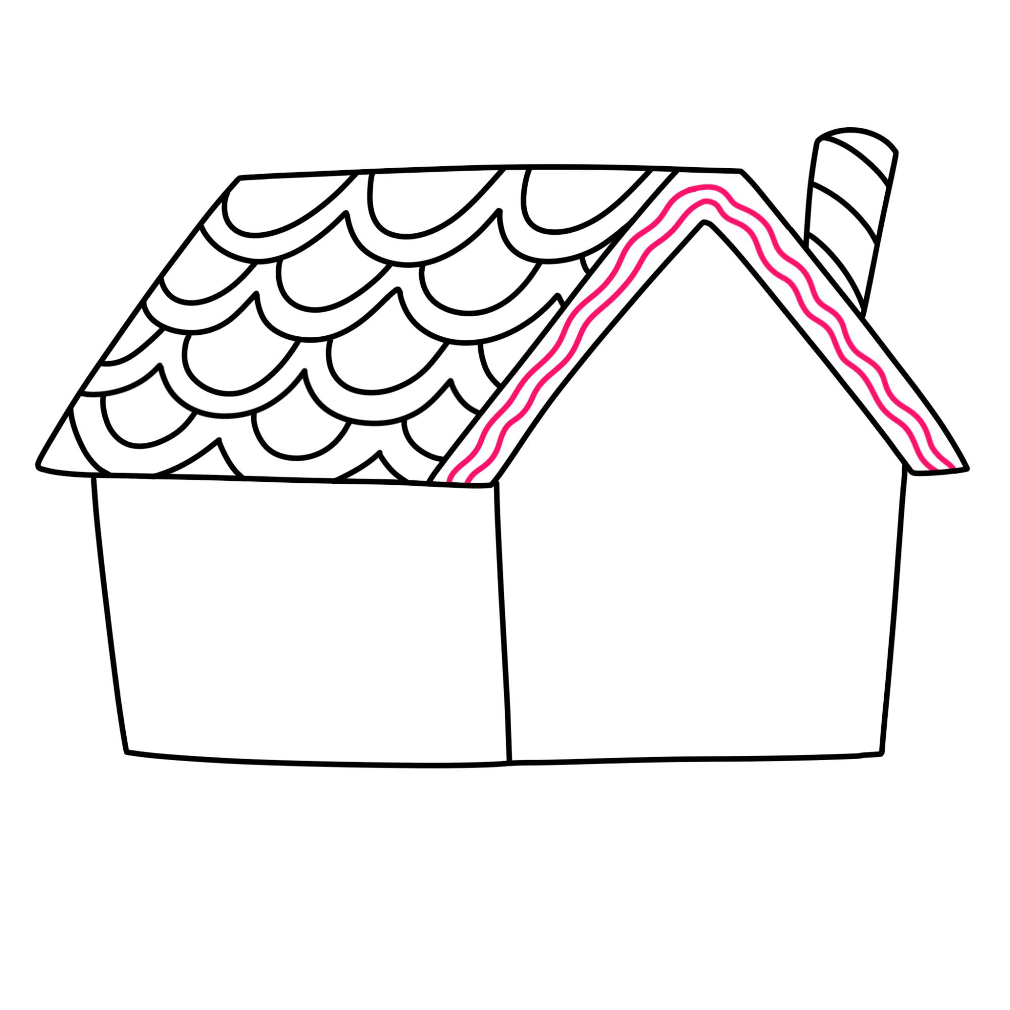 How to Draw a Gingerbread House - Step-5