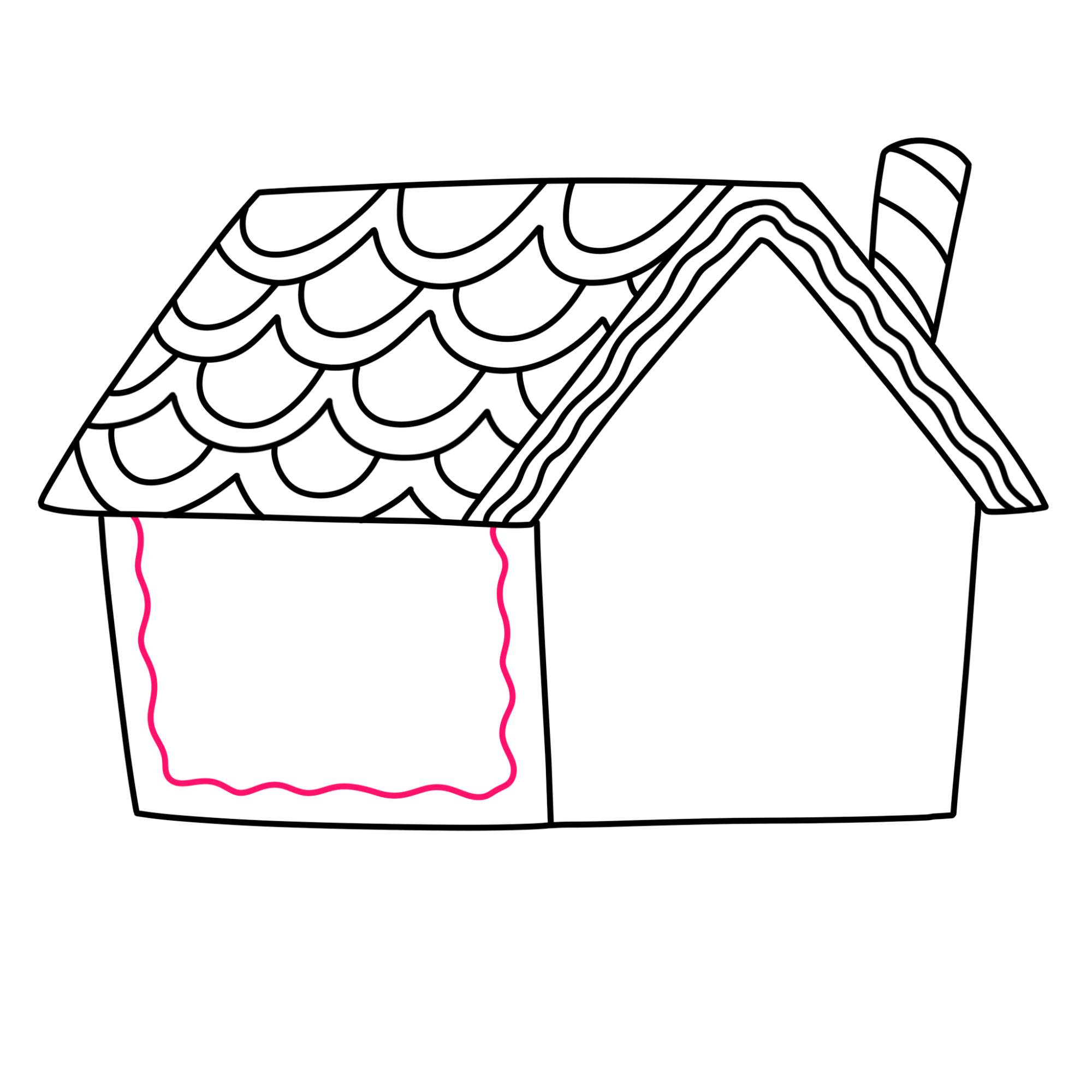 How to Draw a Gingerbread House - Step-6