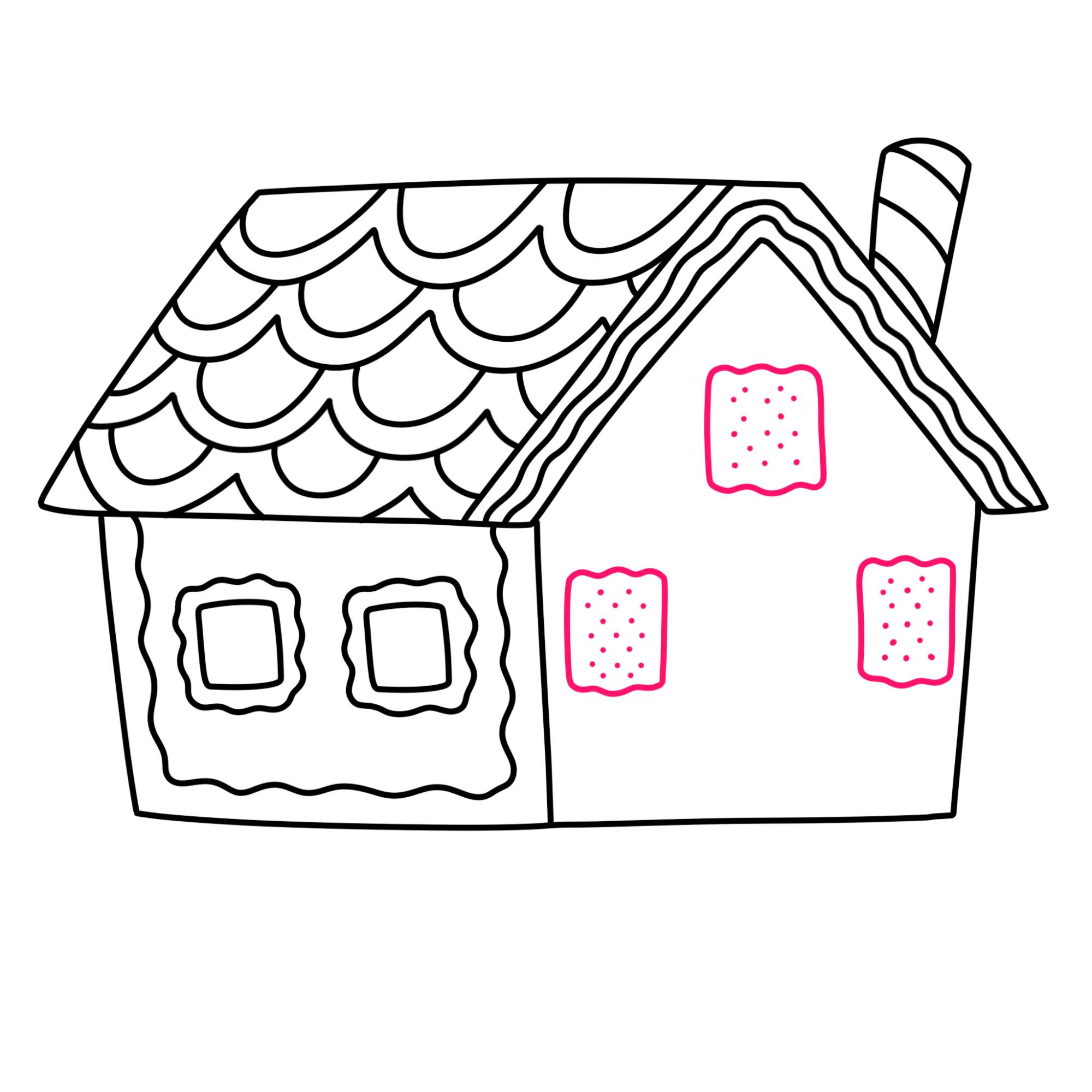 How to Draw a Gingerbread House - Step-8