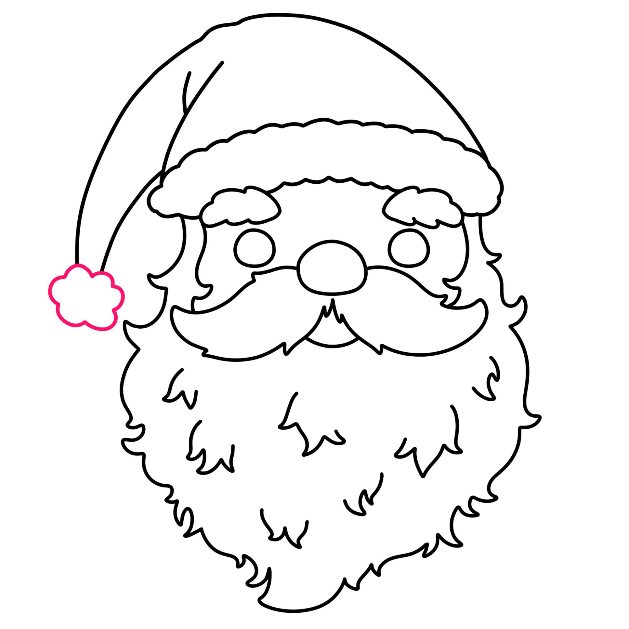 How to Draw a Santa Face - Step-10