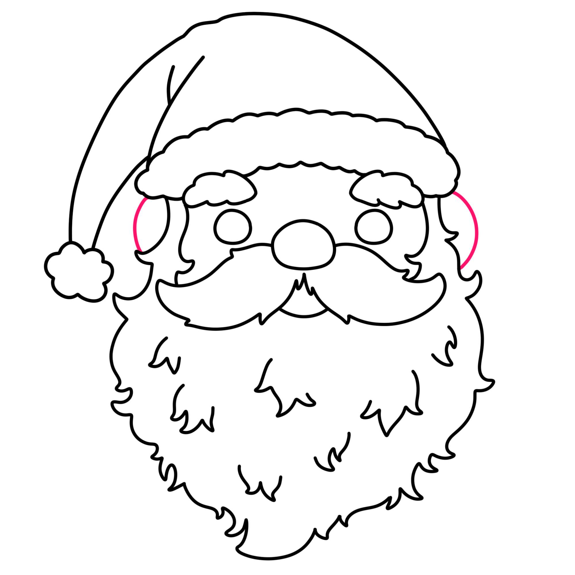 How to Draw a Santa Face - Step-11