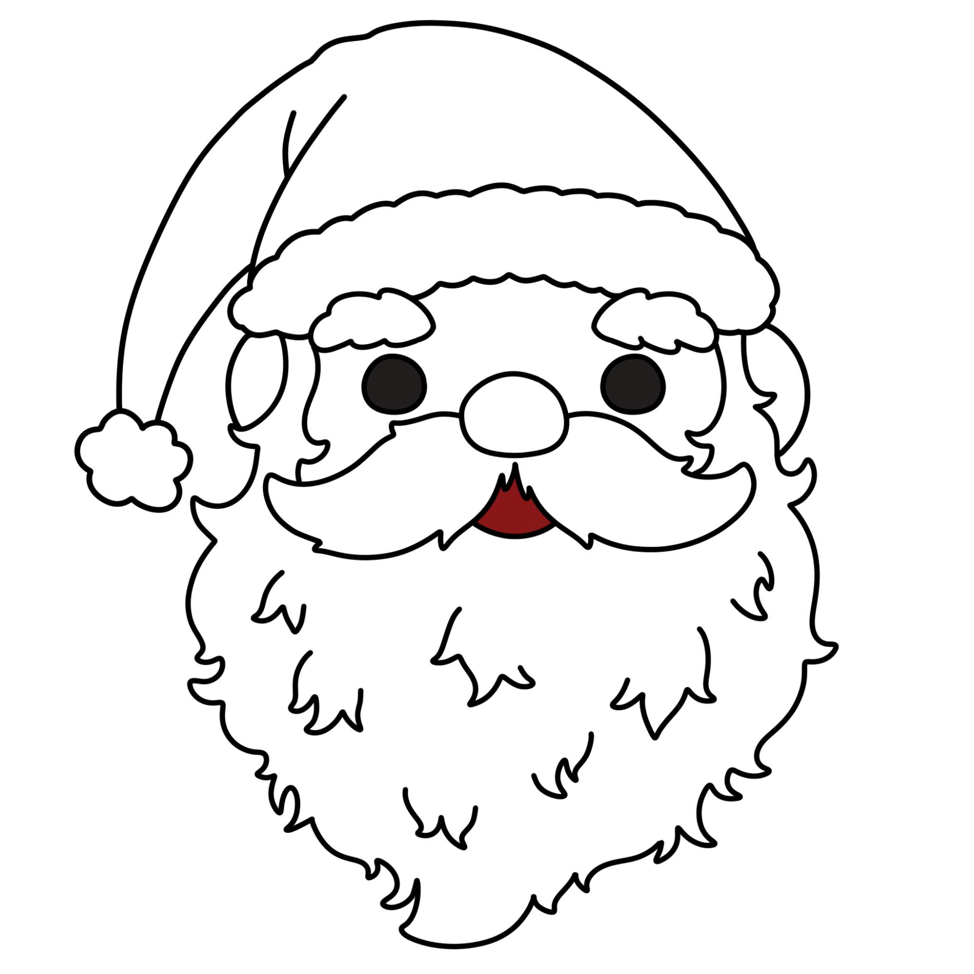 How to Draw a Santa Face - Step-12