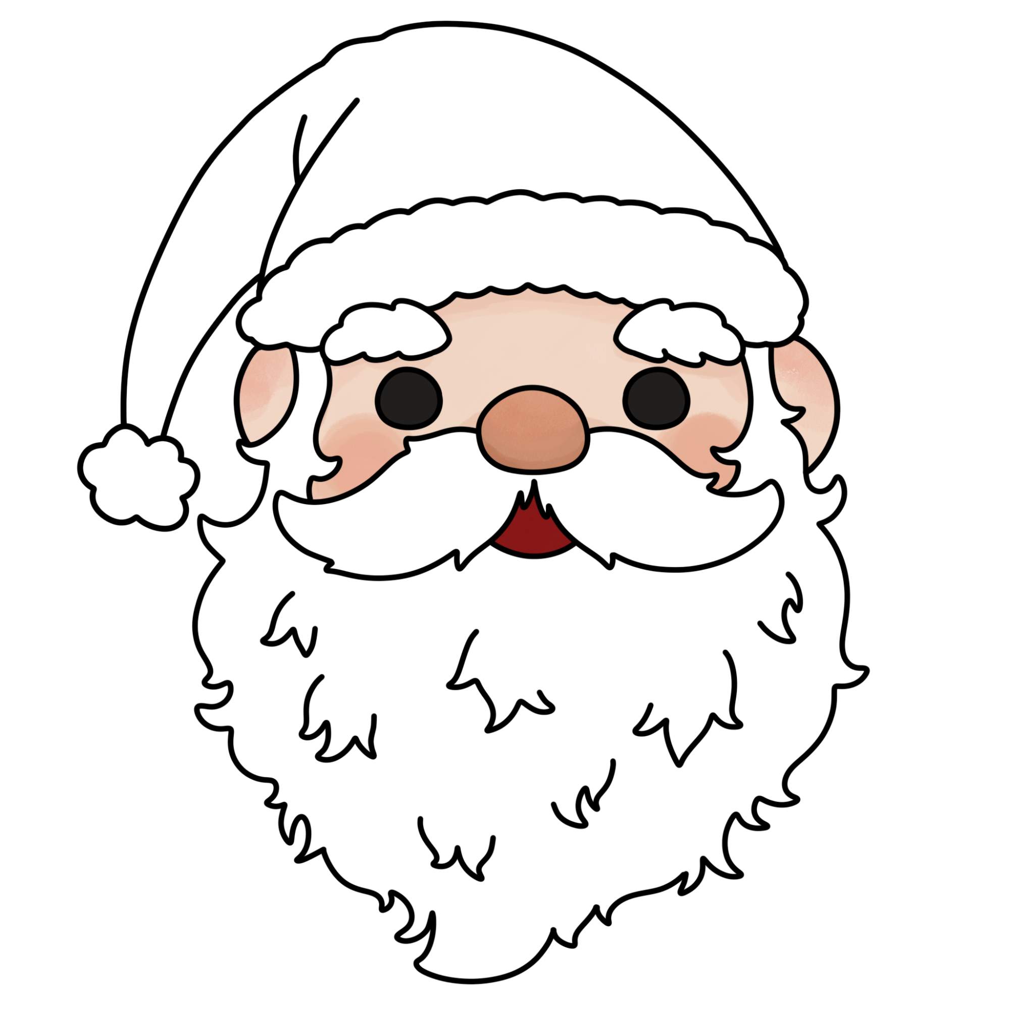 How to Draw a Santa Face - Step-13