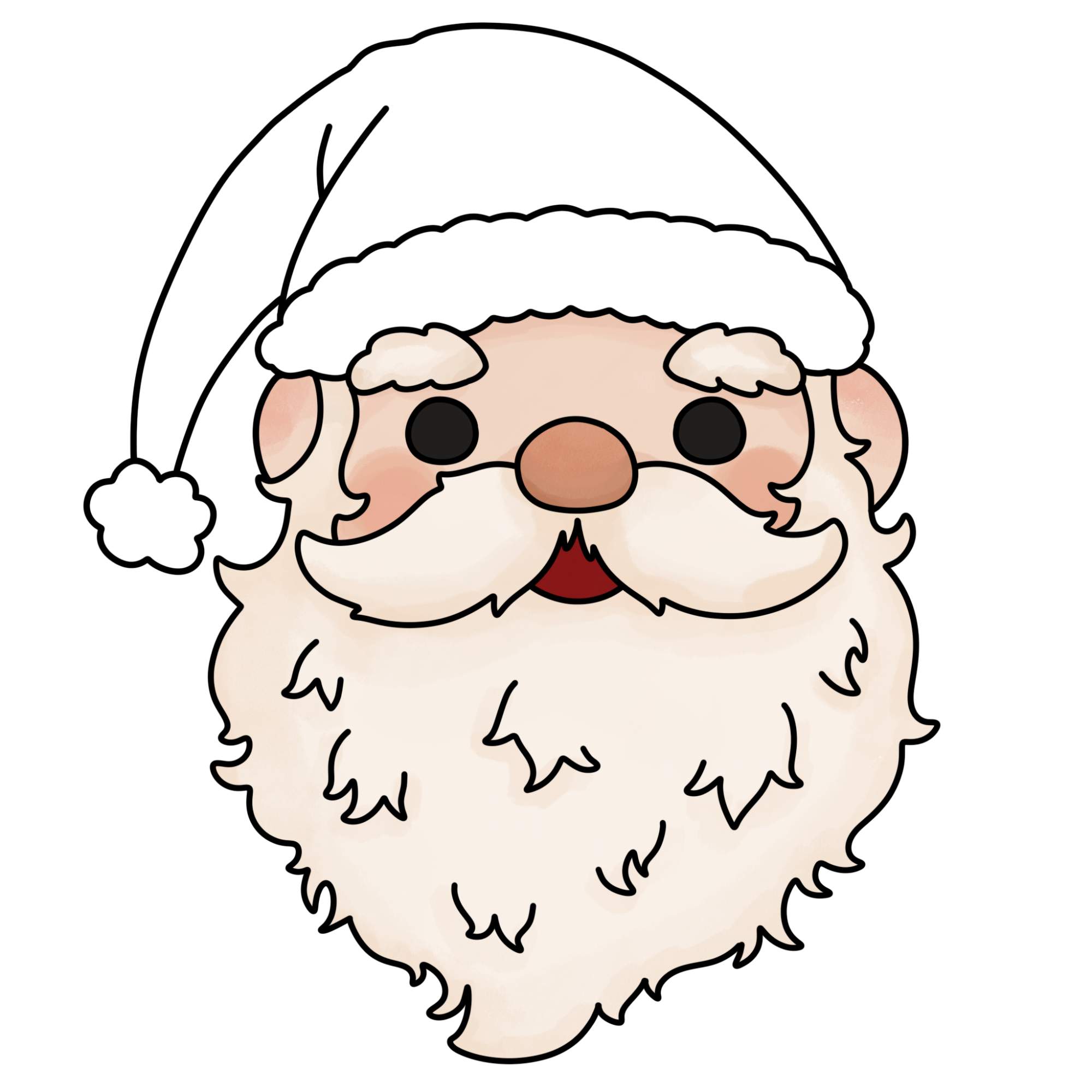 How to Draw a Santa Face - Step-14