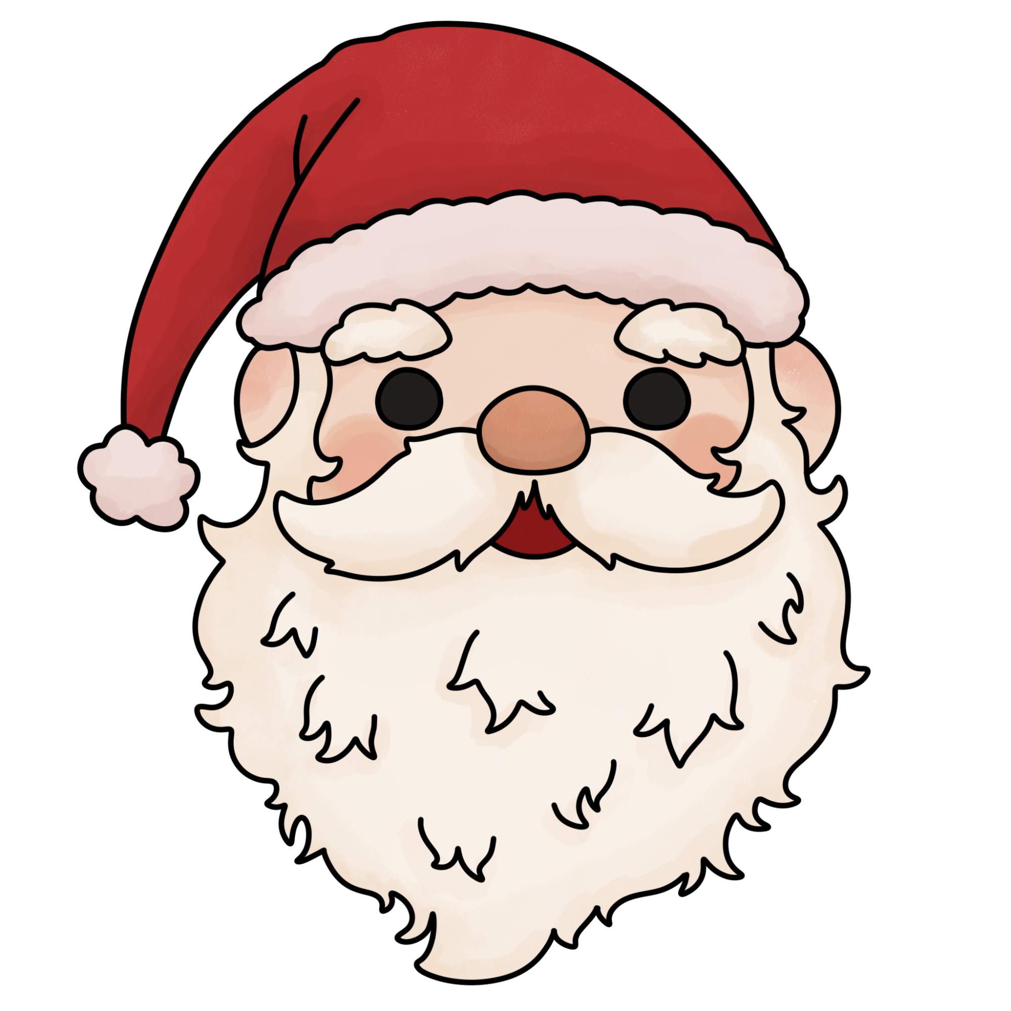 How to Draw a Santa Face - Step-15