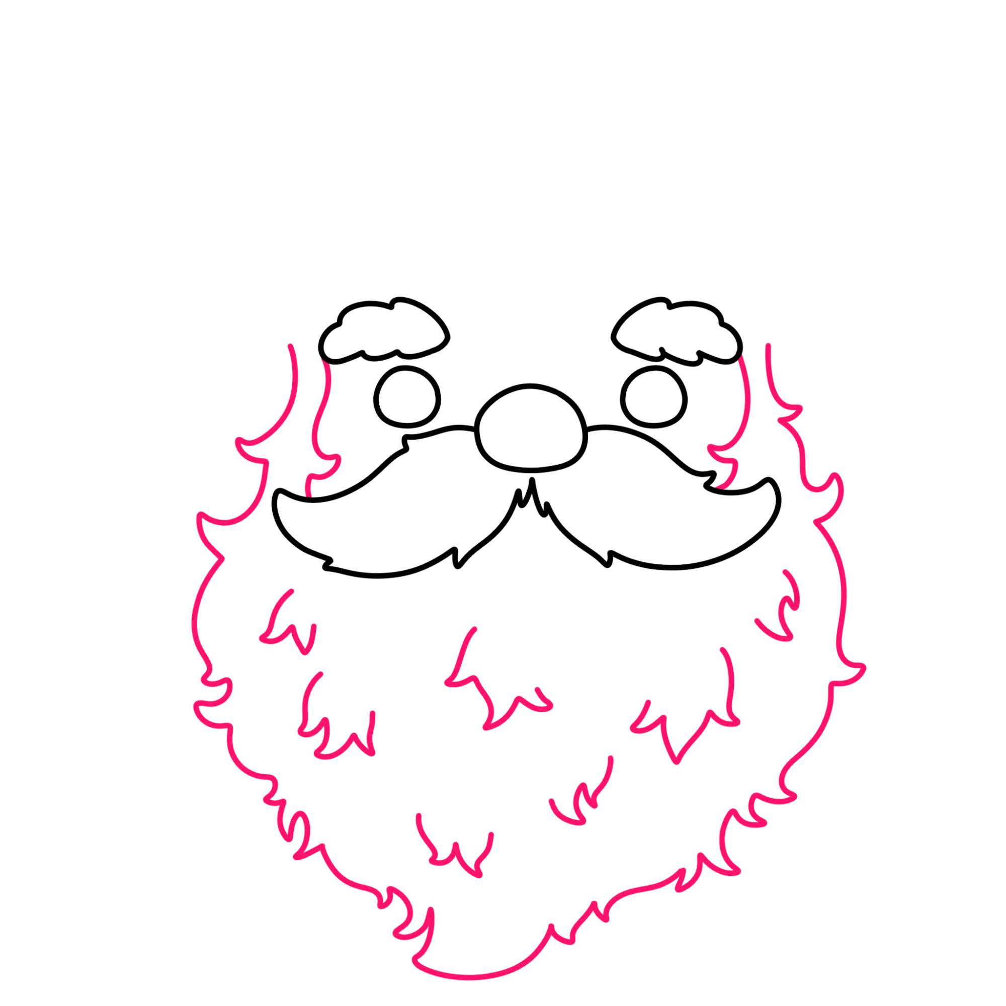 How to Draw a Santa Face - Step-5