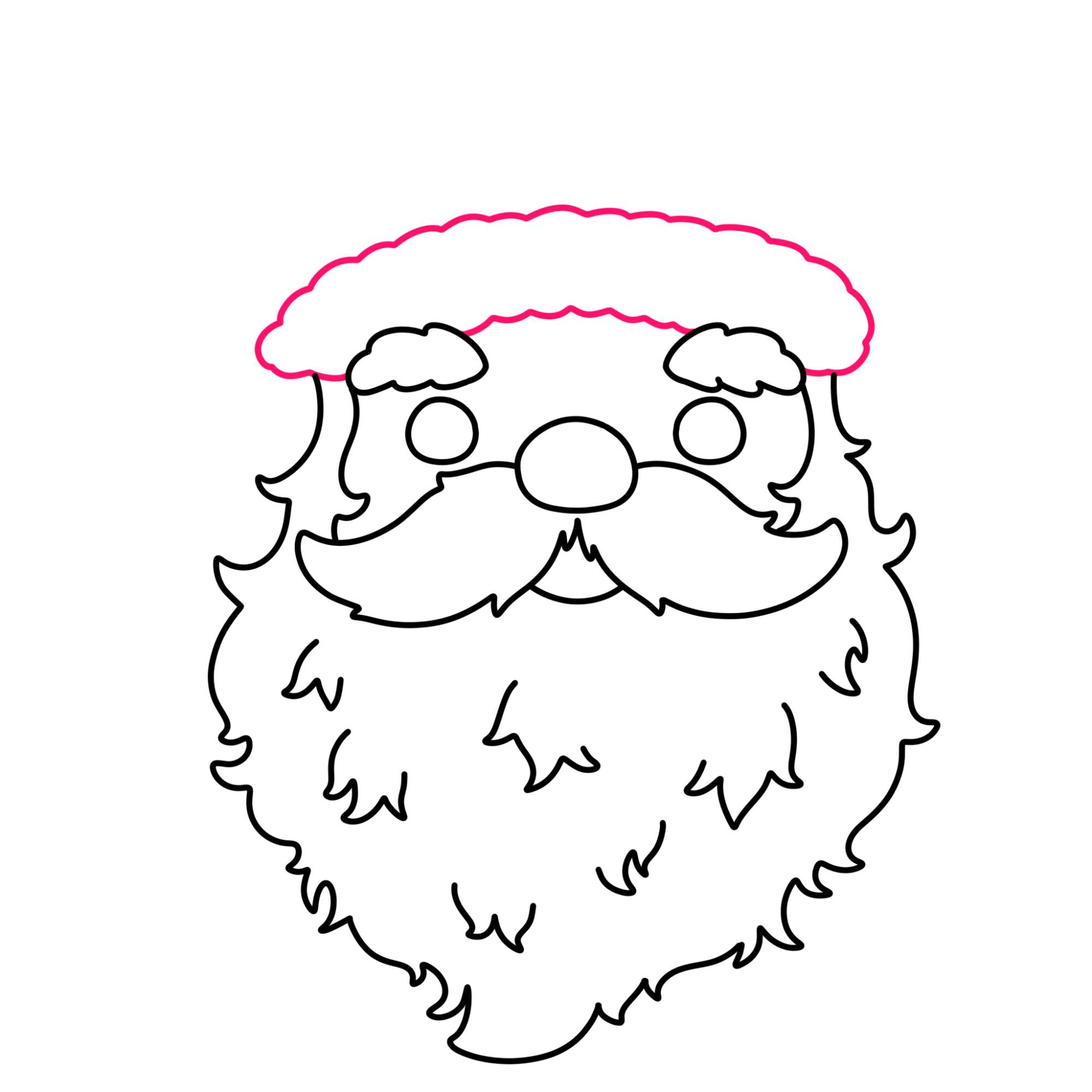 How to Draw a Santa Face - Step-7