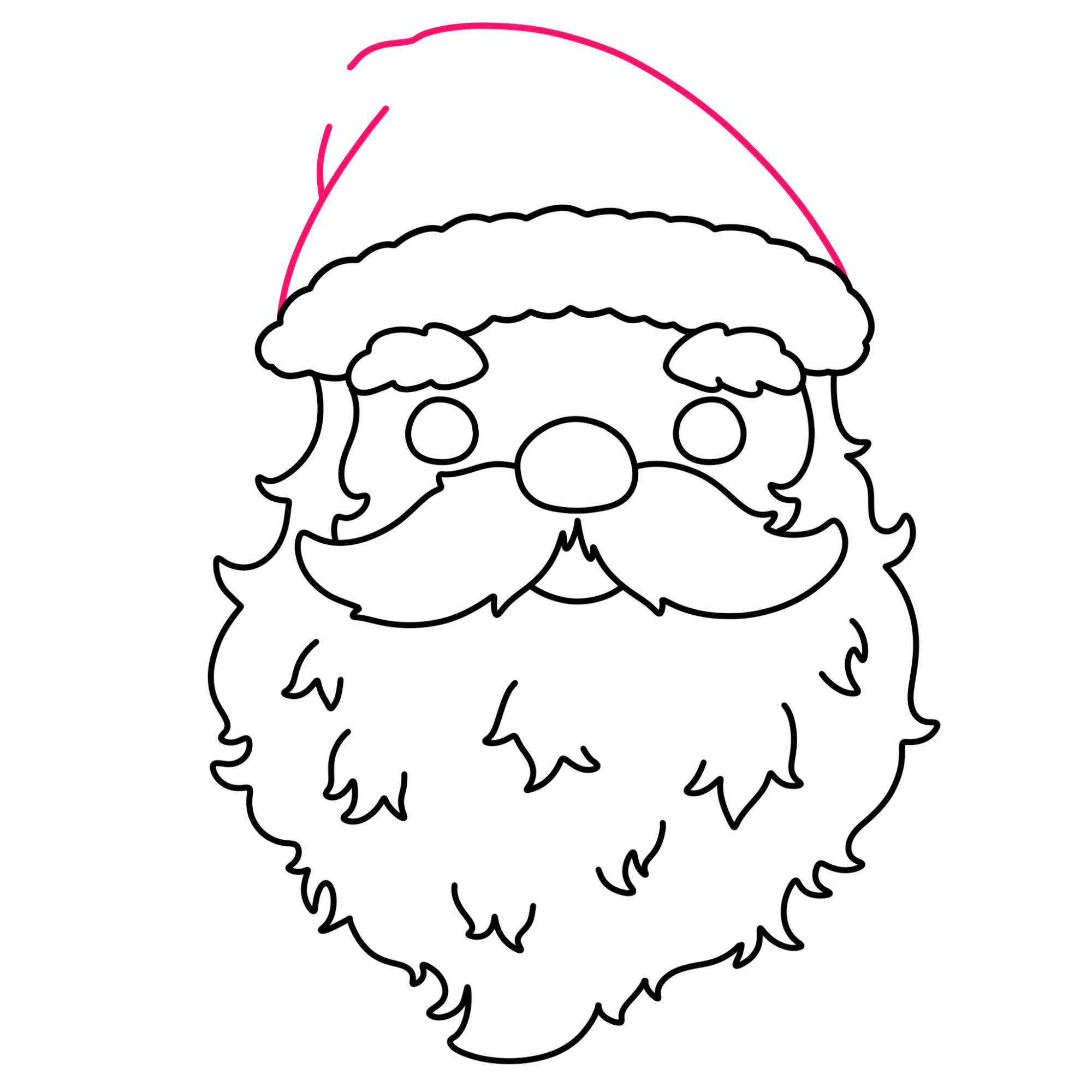 How to Draw a Santa Face - Step-8