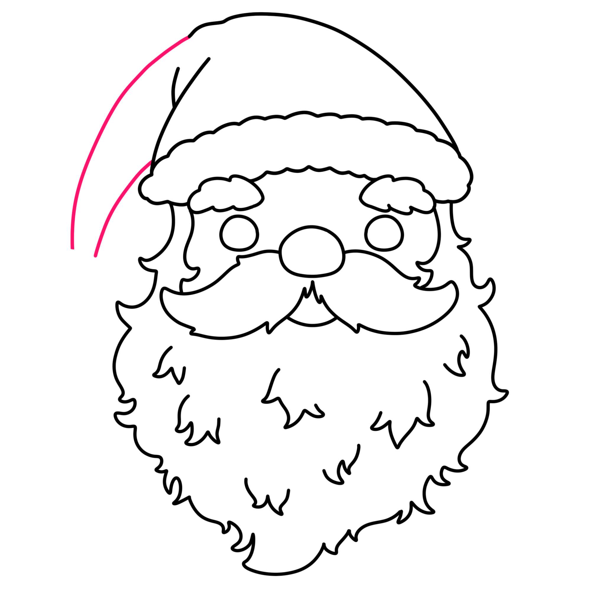 How to Draw a Santa Face - Step-9