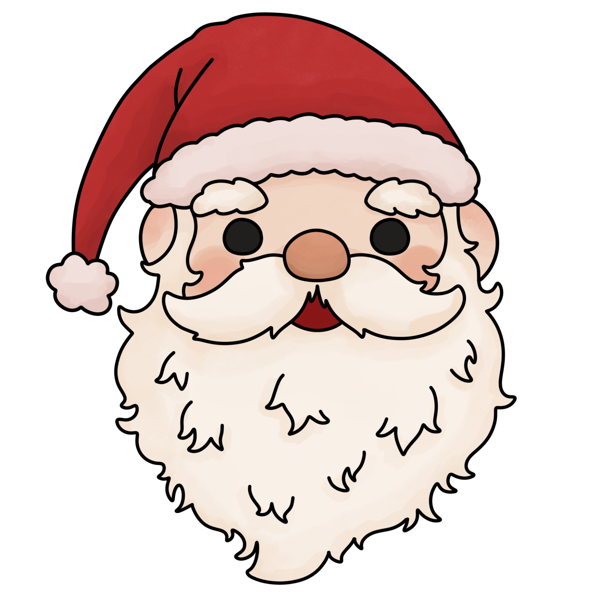 How to Draw a Santa Face