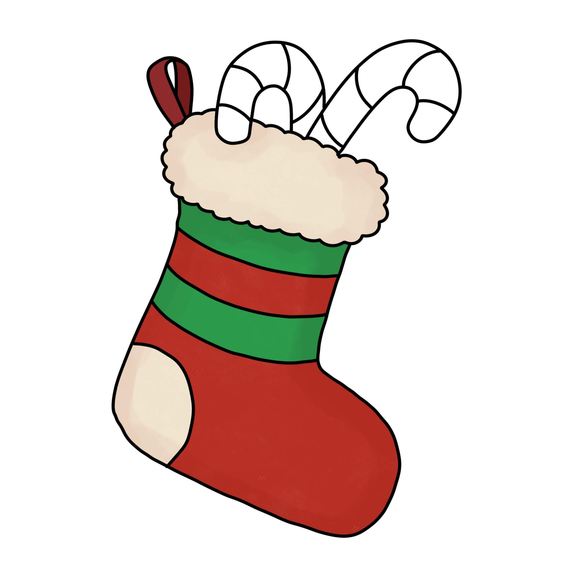 How to Draw a Stocking for Christmas - Step-11