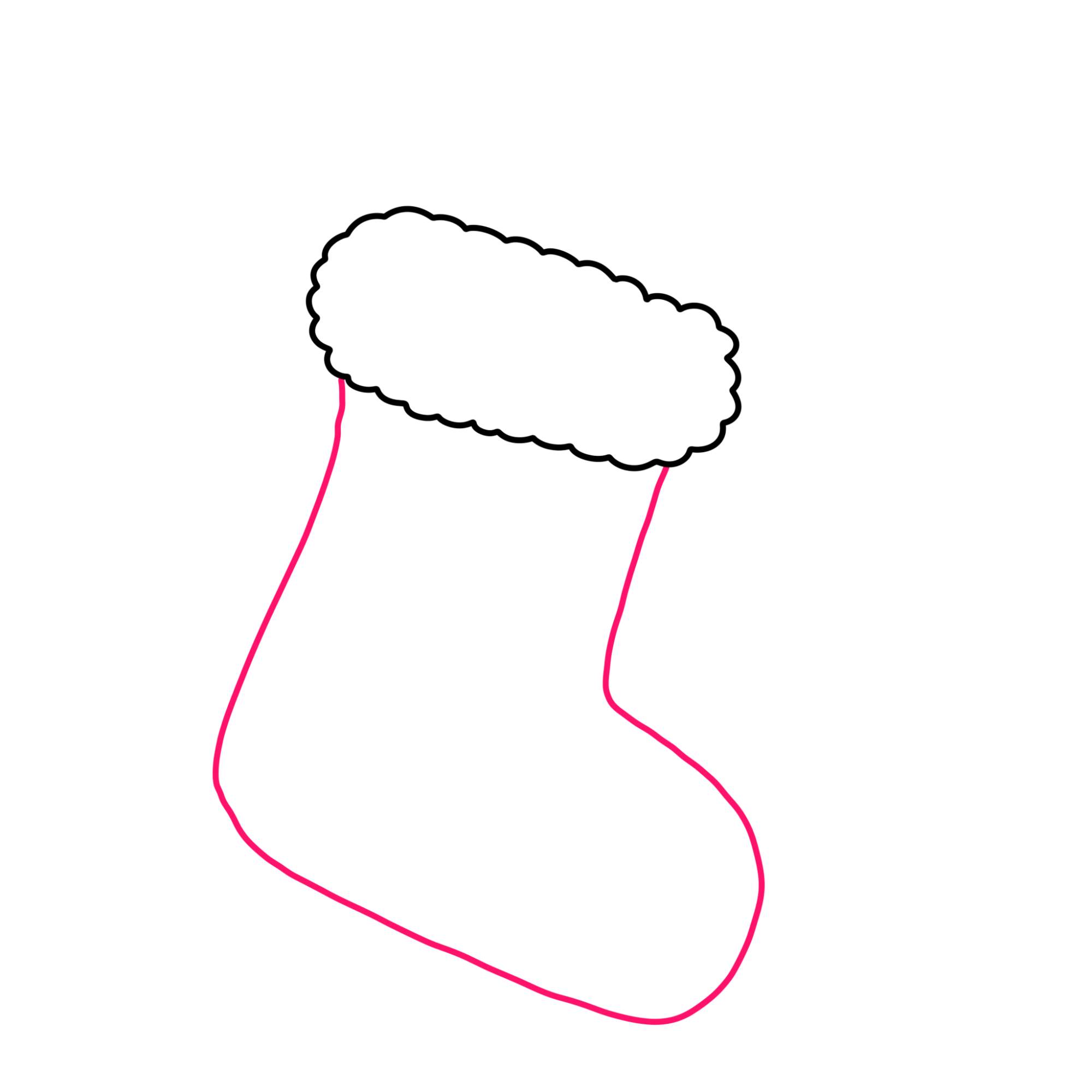 How to Draw a Stocking for Christmas - Step-2